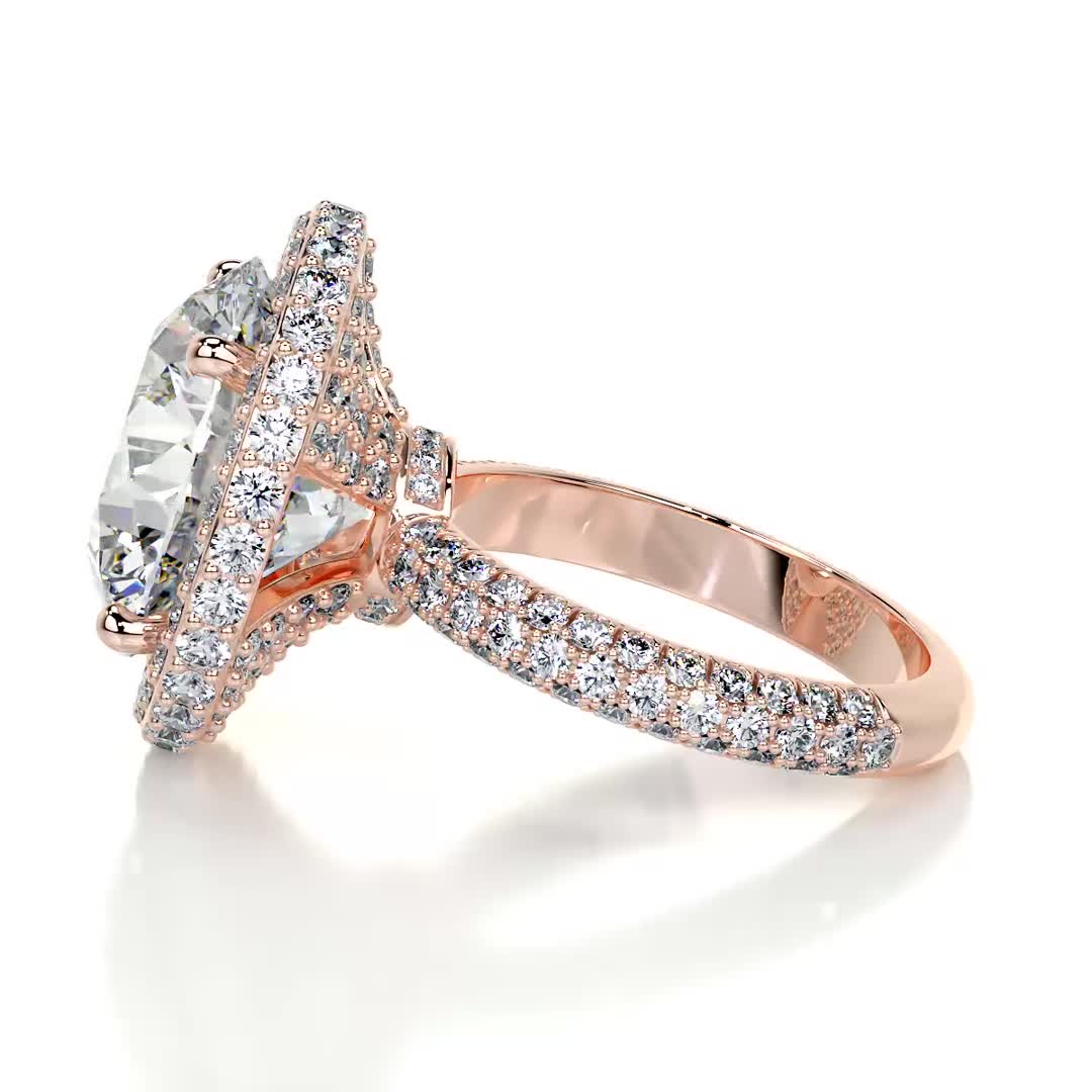 Asia Moissanite & Diamond Ring -14K Rose Gold、mySite、hinf8tx79