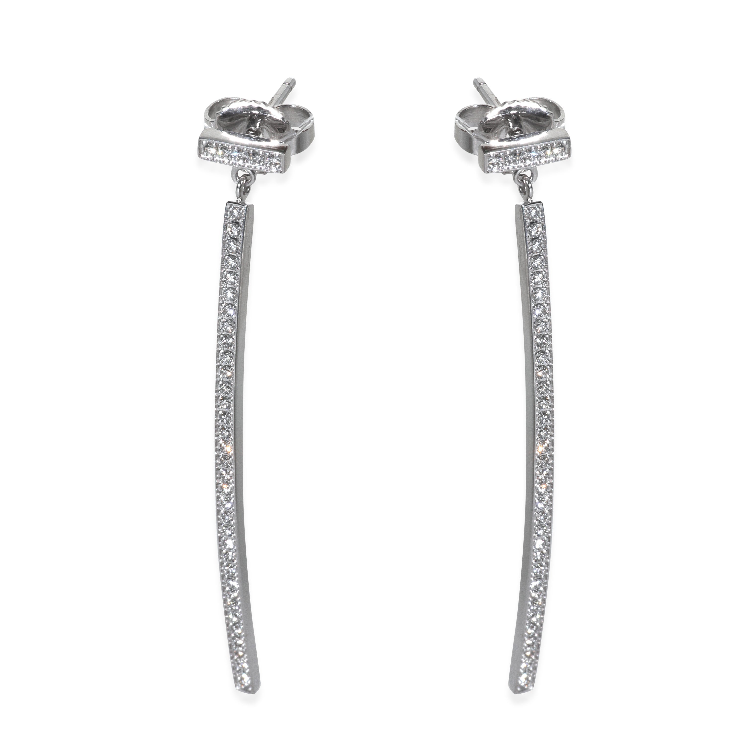 White Gold Diamond Tiffany T Earrings、mySite、garagedoors4me