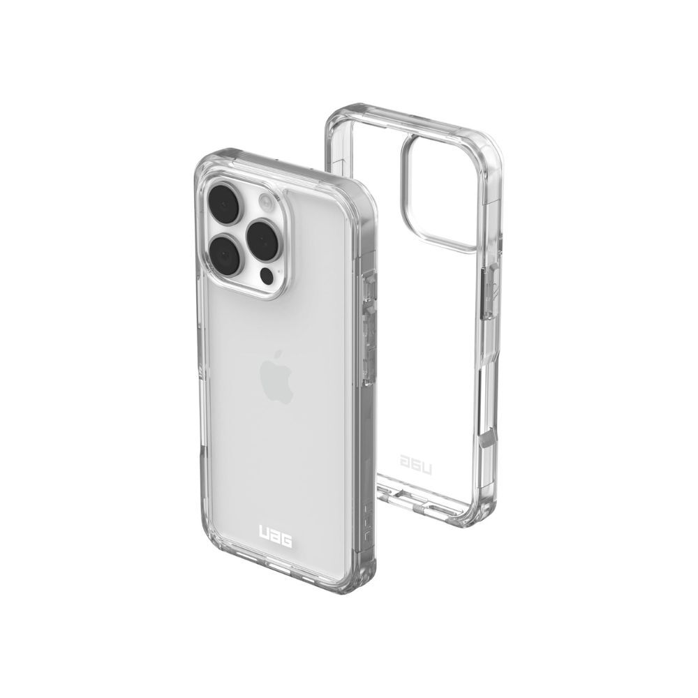 URBAN ARMOR GEAR Plyo Case for iPhone 16 Pro - Drop-Resistant, Wireless Charging (Clear)、mySite、camillekostekn