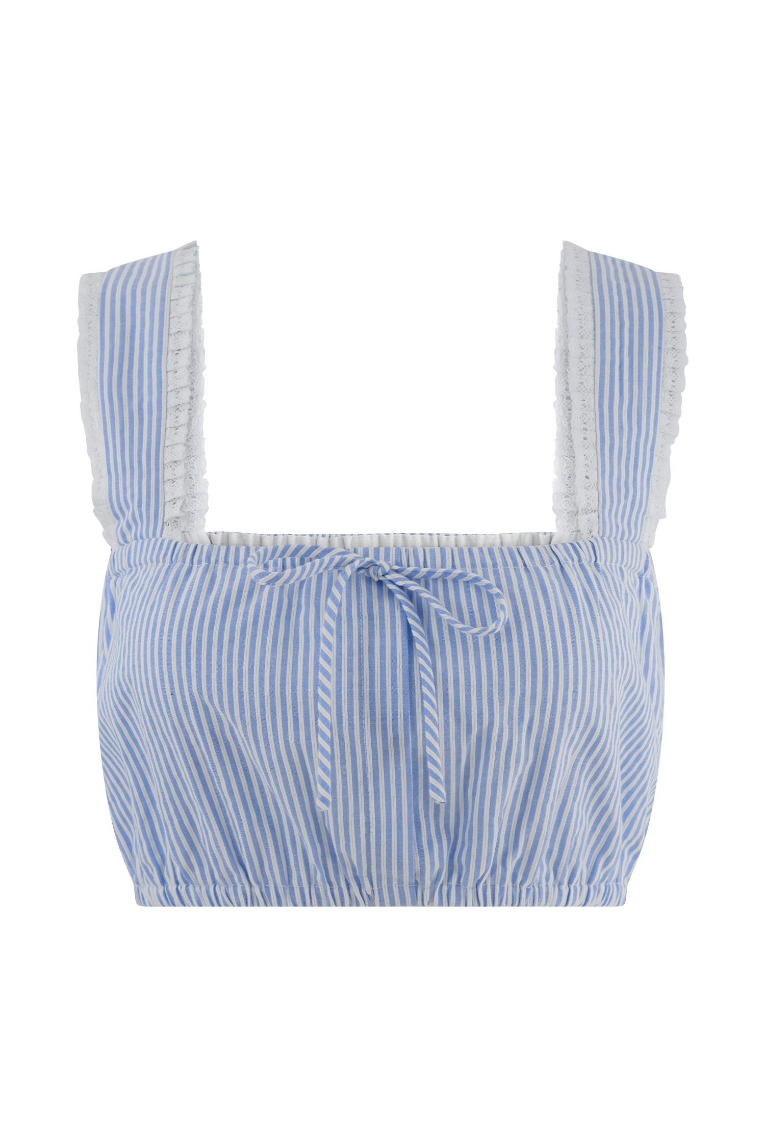 Gretel Sleeveless Crop Top - Blue Pinstripe、mySite、solidvoid