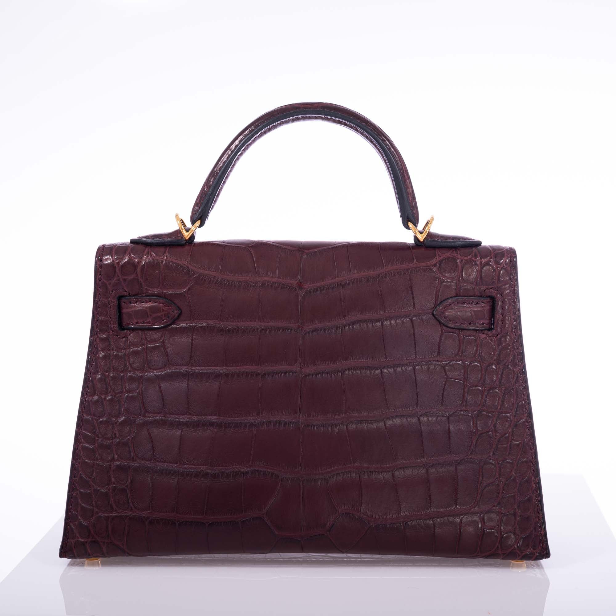 Hermès Mini Kelly II 20 Bordeaux Matte Alligator Gold Hardware、mySite、garminoutage.com