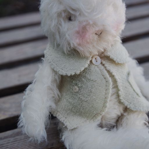 RETIRED - Hutch Studio Original - Hop Curly Top 1 - Hand-Crafted Mohair & Vintage Wool Bunny、mySite、g9winljtr