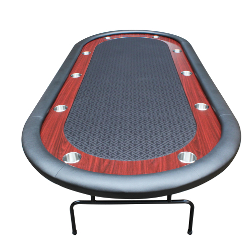 96" Light Series Foldable Poker Table with Wooden Racetrack Felt Stainless Legs Cup Holders Black、、casual
