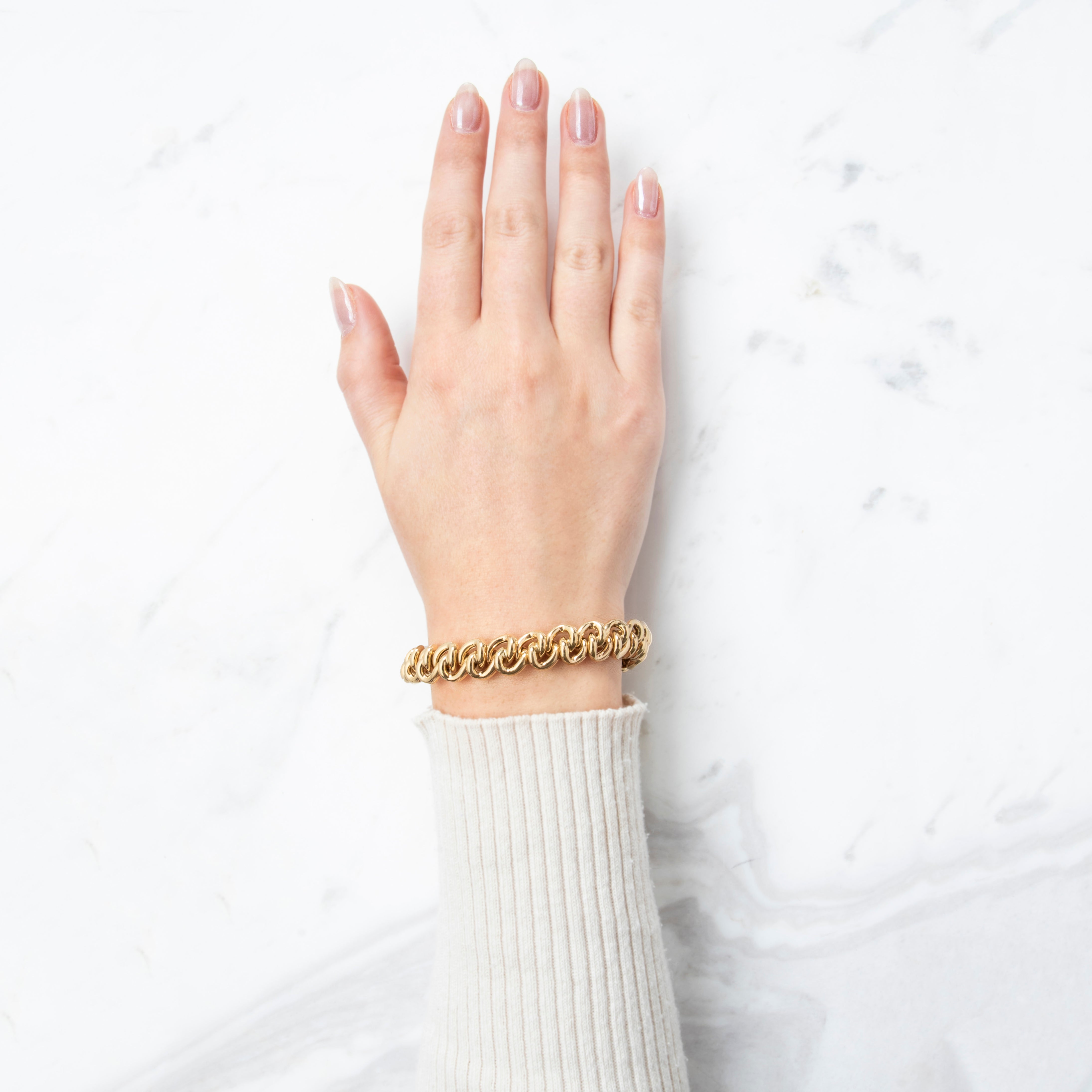 Bold Vintage Italian 14k Yellow Gold Twisted Statement Bracelet 7、mySite、hinf8tx79