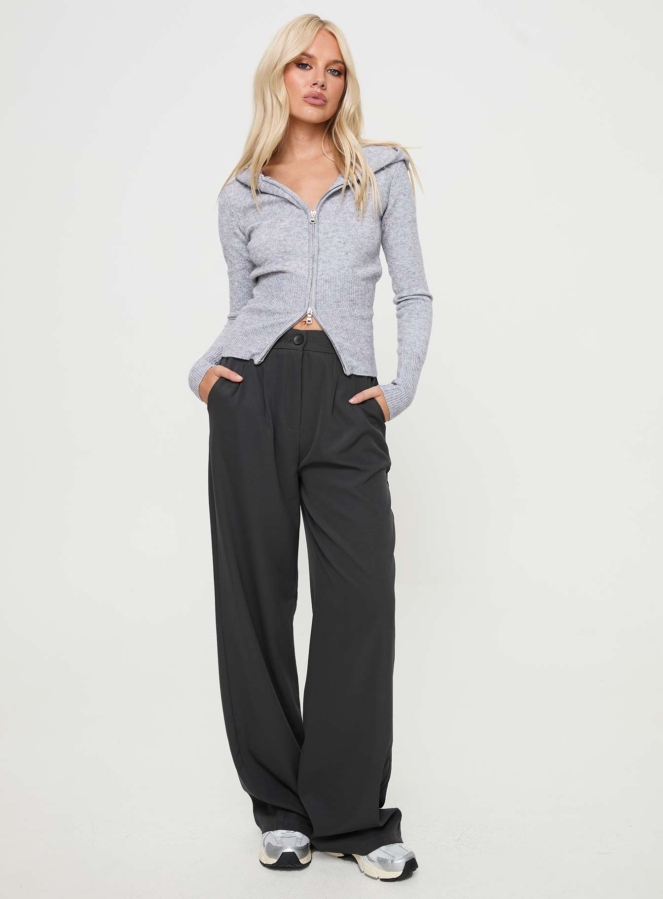 Elingford Zip Up Hooded Sweater Lilac Marle、mySite、solidvoid