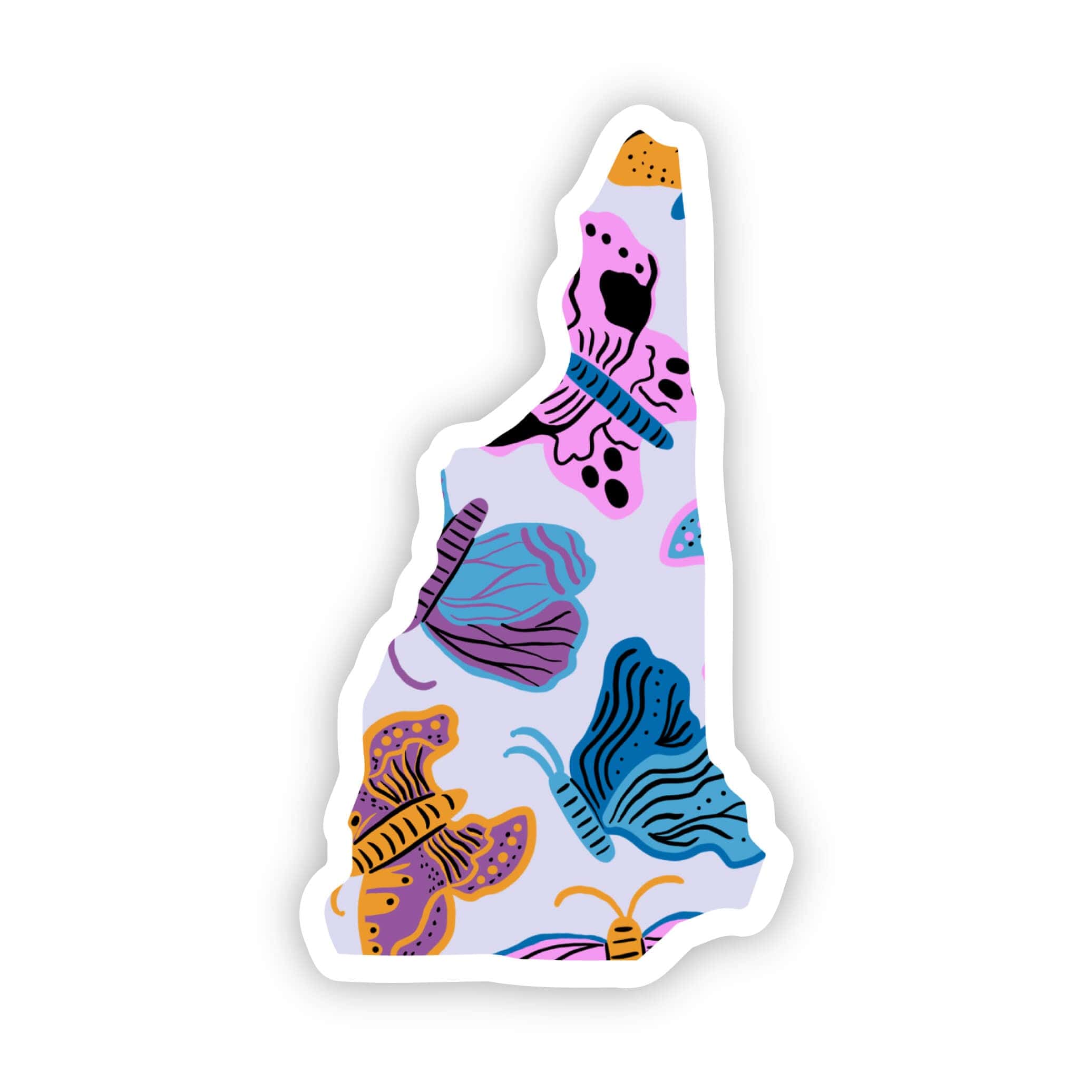 New Hampshire Sticker - Moth & Butterfly、mySite、ghnorth