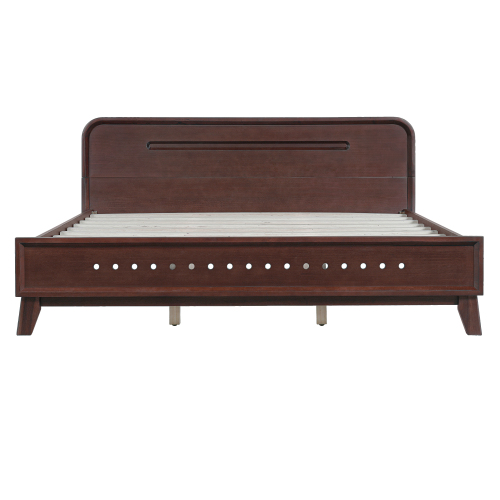 PINE SOLID WOOD KING SIZE BED, SOLID AND STABLE, NO BOX SPRING NEEDED, RUSTIC YELLOW COLOR、、eastwooduniform