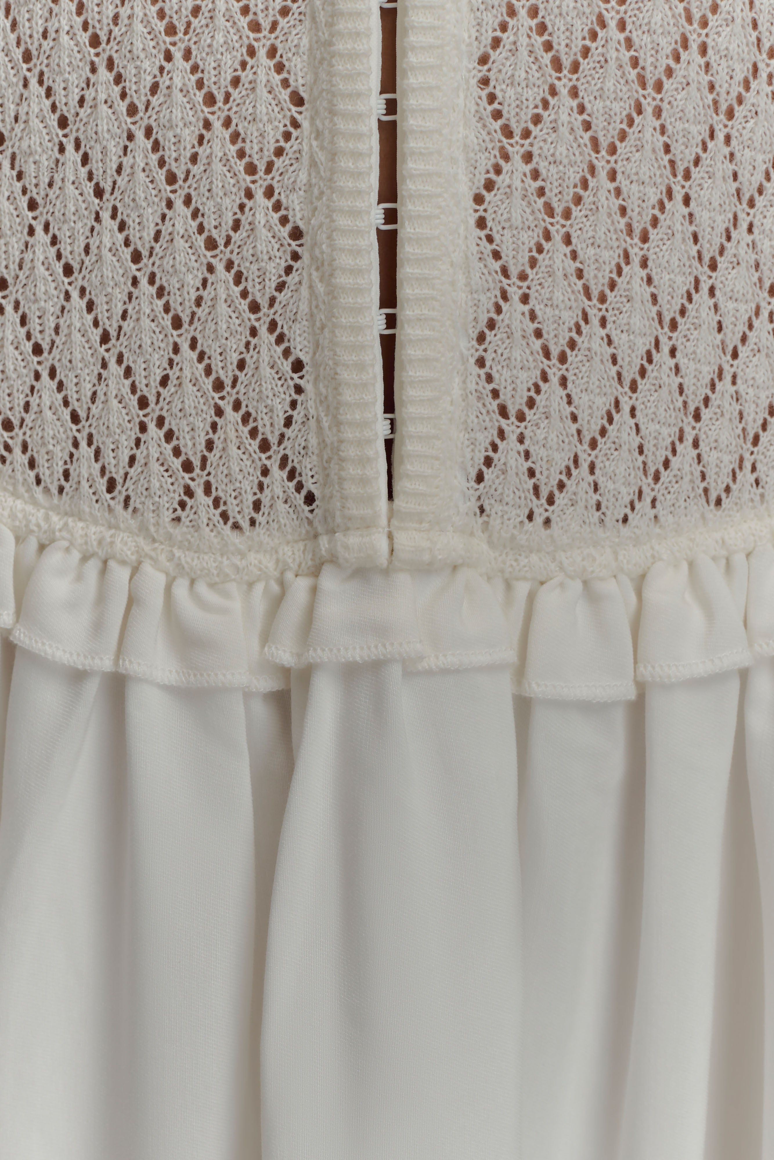 Tahlia Pointelle Knit Midi Dress - White、mySite、solidvoid