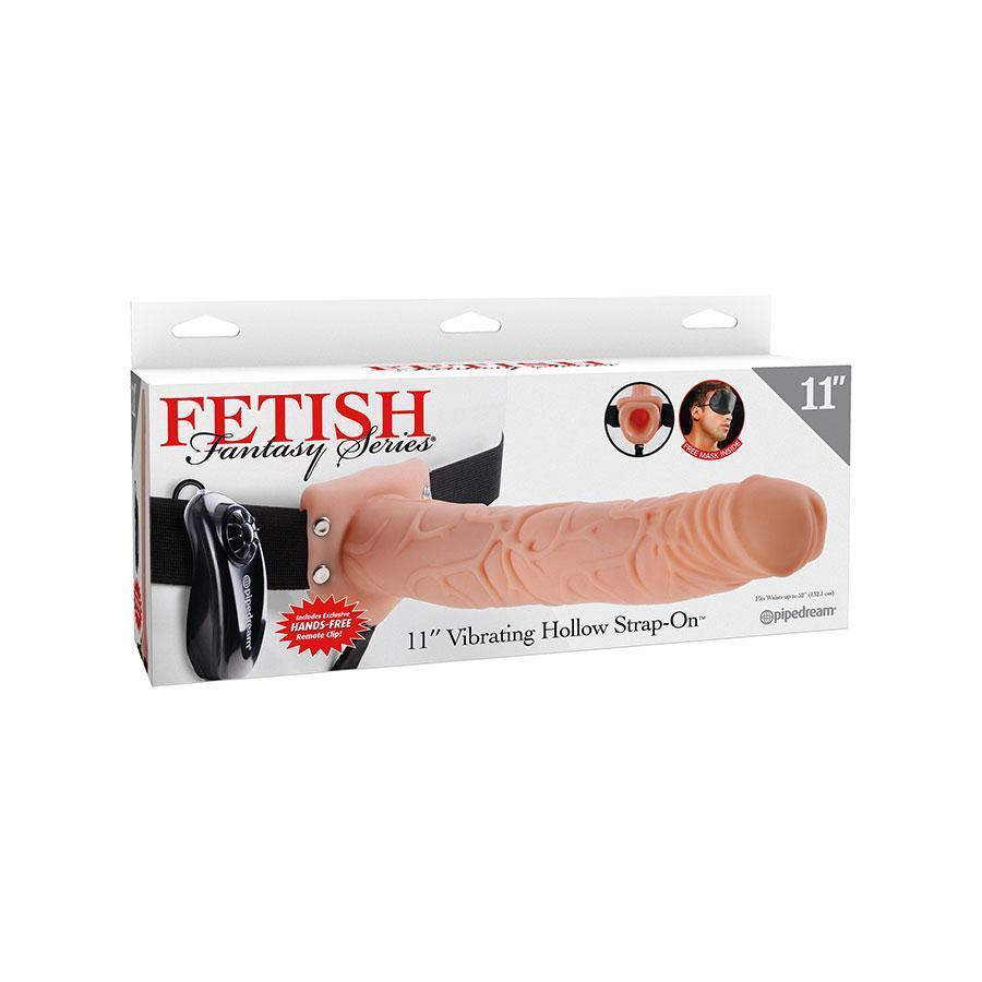 Vibrating Penis Extension Sleeve 11 Inch Hollow Tan Strap On Sheath、mySite、bottomscart