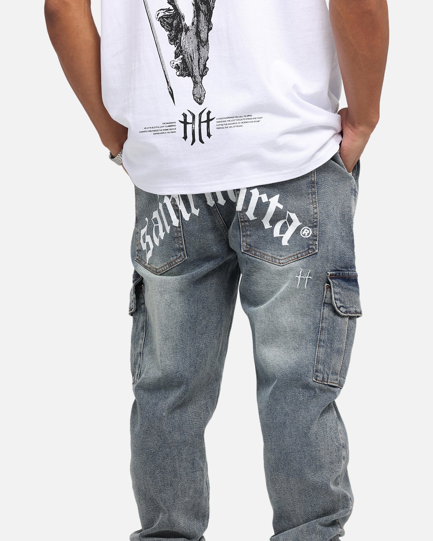 Saint Morta Gothic Cargo Joggers Dirty Denim、mySite、zt4zffjzw