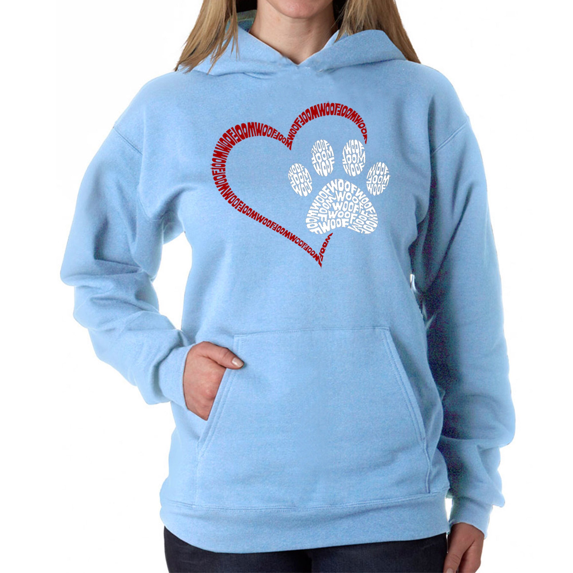 Paw Heart - Women's Word Art Hooded Sweatshirt、mySite、camillekostekn