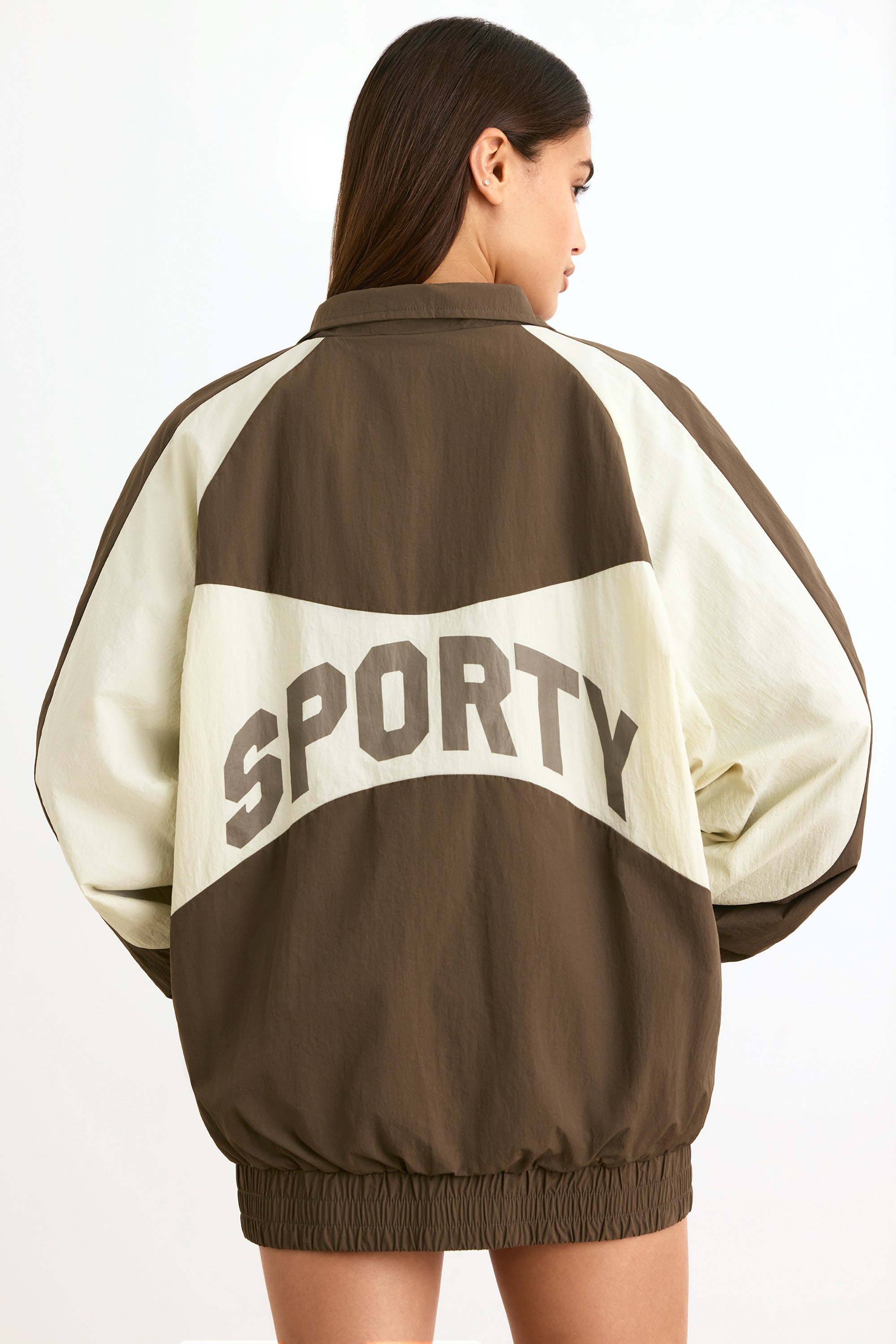 Colourblock Track Jacket in Espresso、mySite、solidvoid