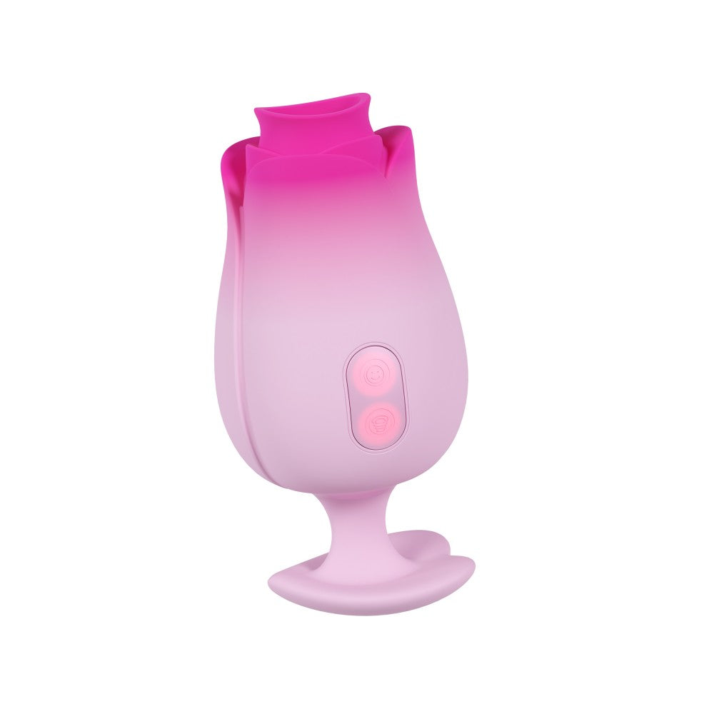 Aria | Tulip Trance Silicone Personal Massager with Suction & Tongue-Fluttering Sensations – Pink、mySite、bottomscart