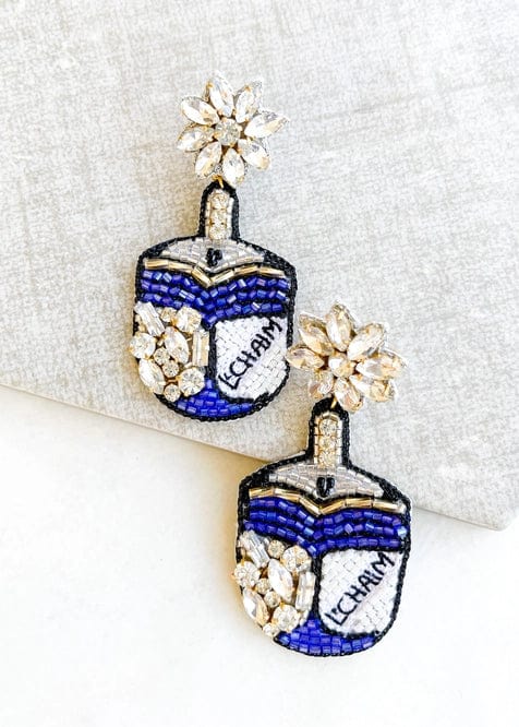 Sparkly L'chaim Dreidel Earrings、mySite、topwebapps