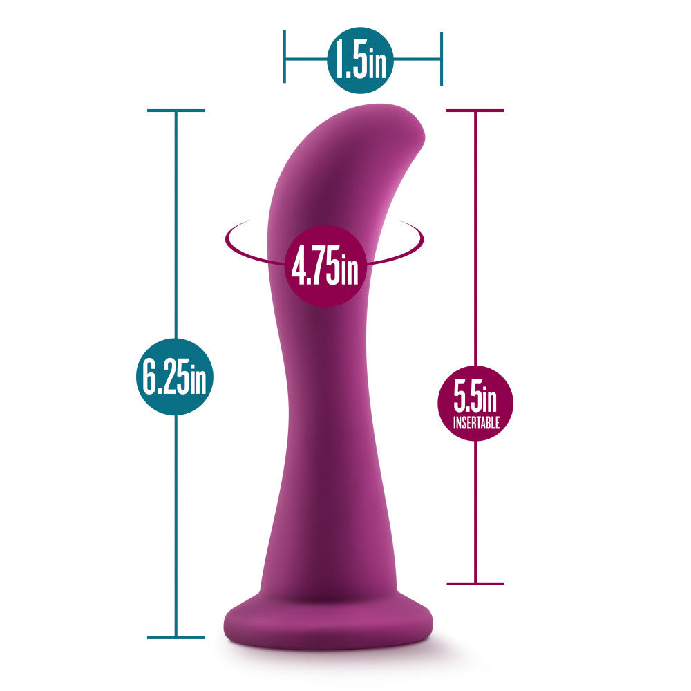 Temptasia By Blush® | Bellatrix Curved G-Spot Plum 6.25-Inch Long Dildo With Suction Cup Base、mySite、bottomscart