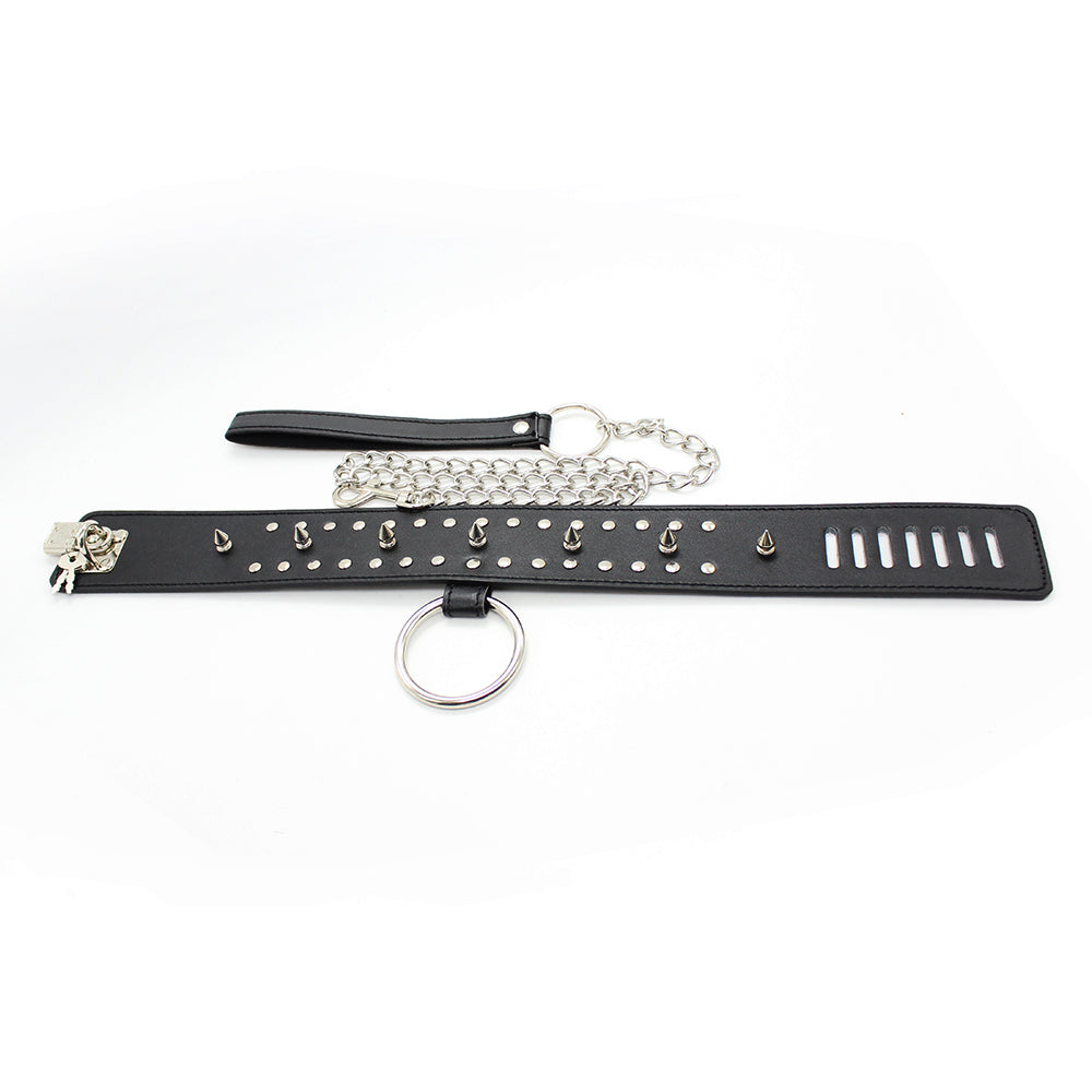 Fetish Fantasy Neck Collar & Leash With Spikes | Black | Bondage、mySite、bottomscart