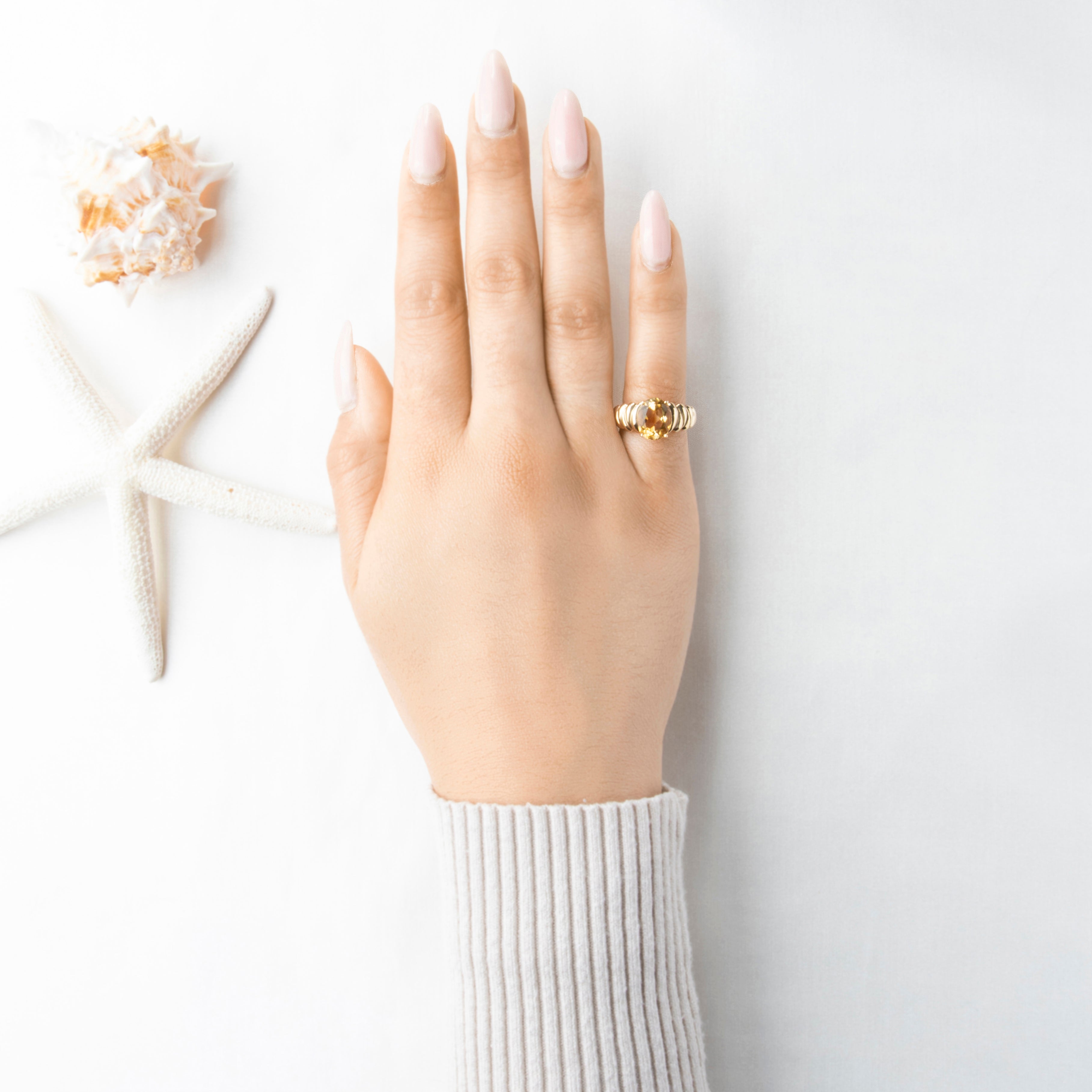 Vintage 14k Yellow Gold 2.88ct Citrine Sunny Cocktail Ring 6.00、mySite、hinf8tx79