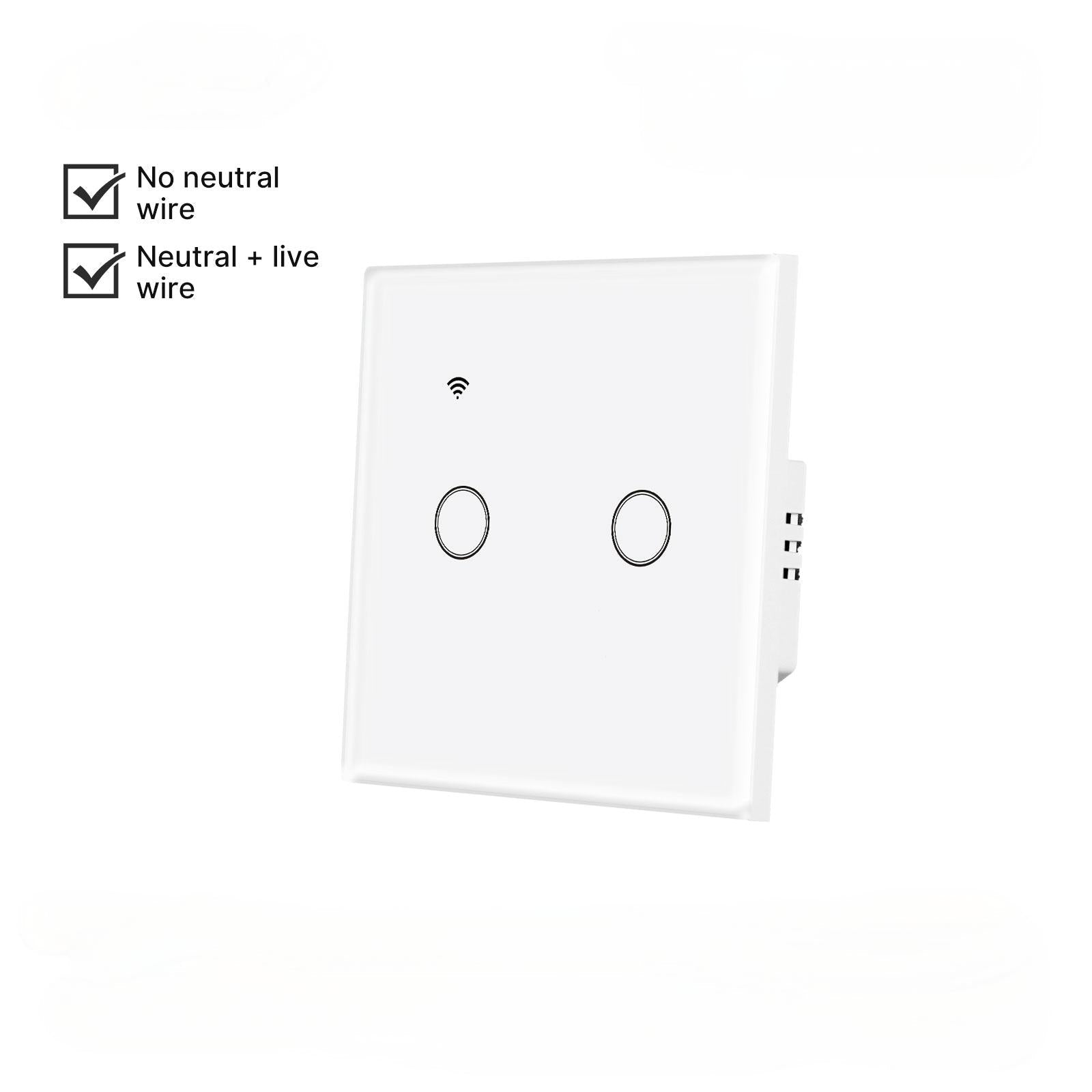 WiFi Smart Light Wall Touch Switch No Neutral Wire Required EU Standard、mySite、fannypackpong
