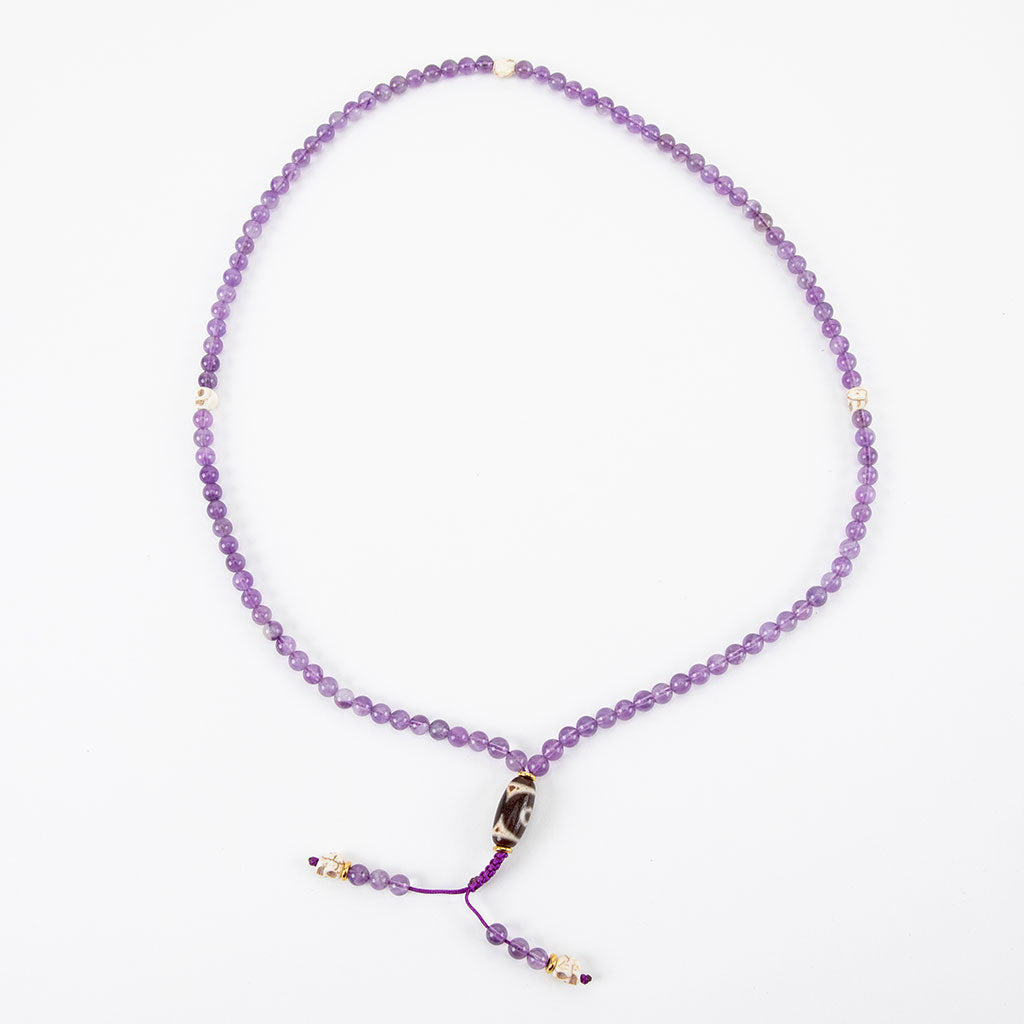 Dzi, Skull & Amethyst Mala Necklace、mySite、topwebapps