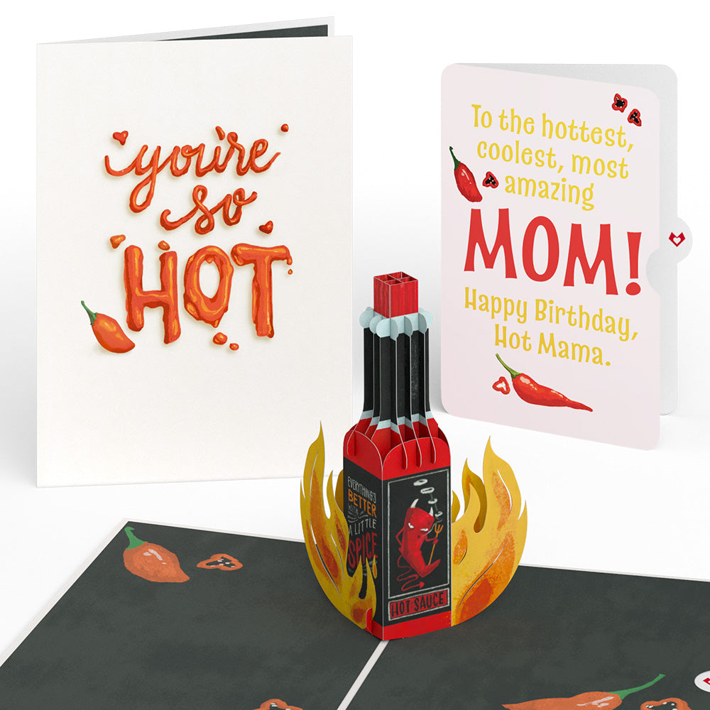 You’re So Hot - Hot Sauce Birthday Pop-Up Card and Sentiment Set for Mom、mySite、solidvoid