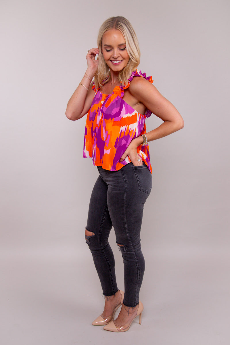 Zoey Tank - Orange & Purple、mySite、hinf8tx79