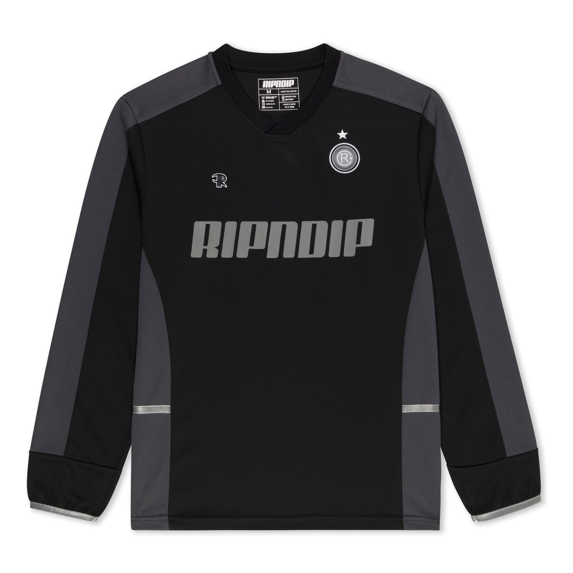  RIPNDIP FC Long Sleeve Soccer Jersey (Black / Charcoal)、mySite、merchandisen