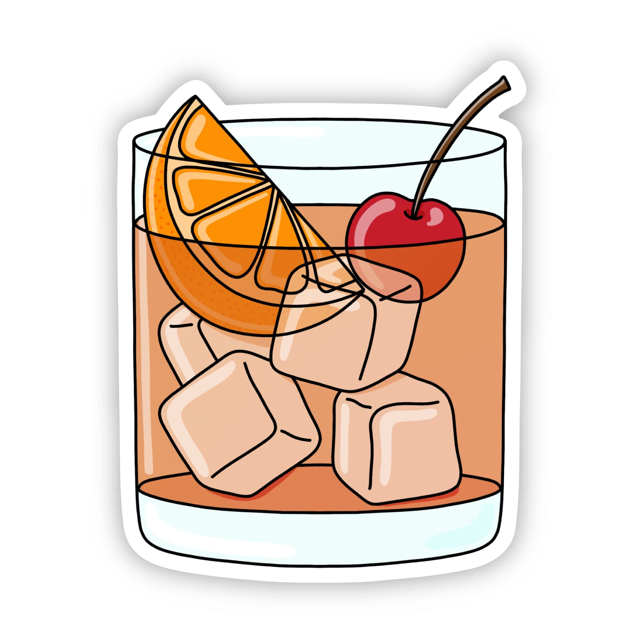  Old Fashioned Cocktail Sticker、mySite、elrpsem3k