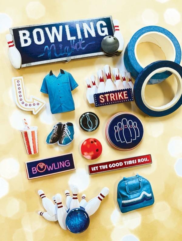  Scrapbook Stickers - 3D Bowling Night、mySite、ghnorth