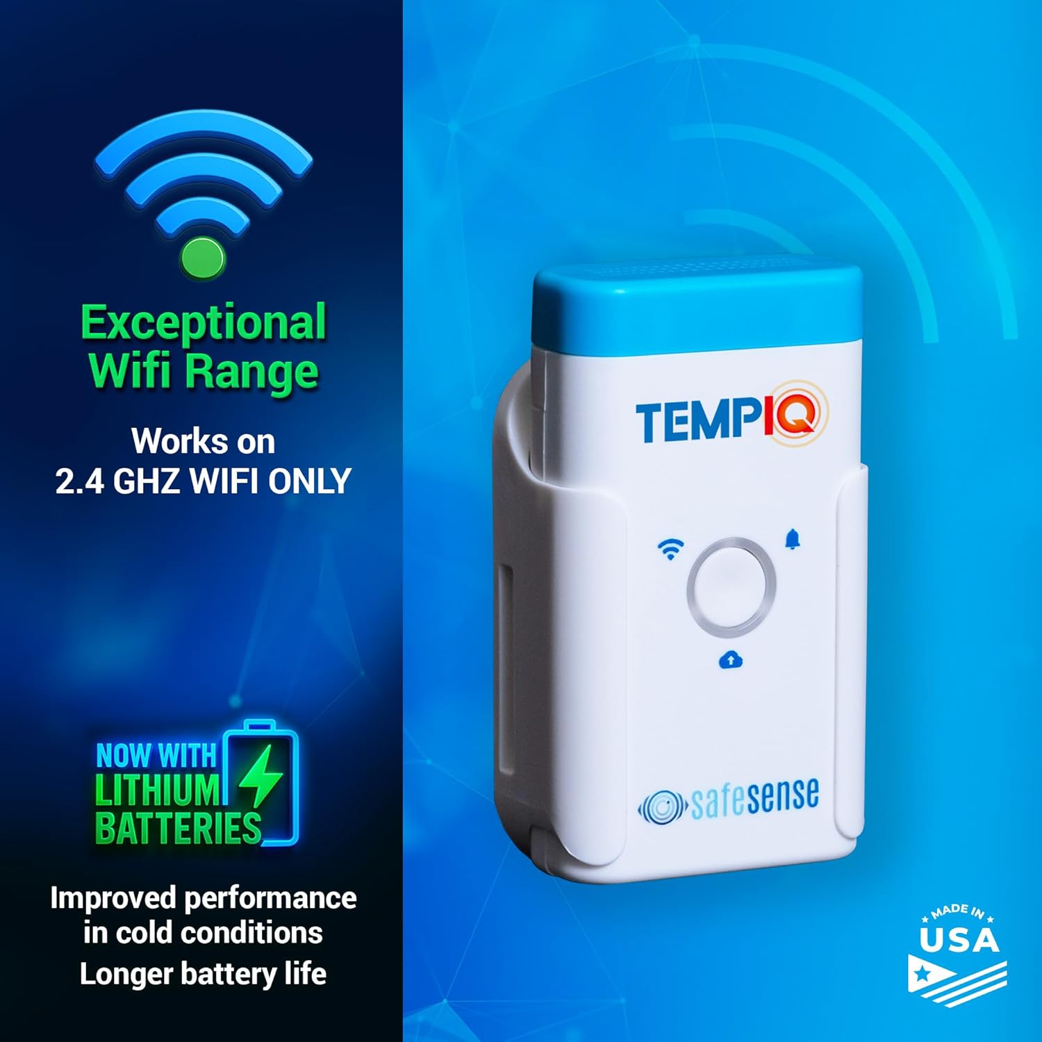SafeSense TempIQ Temperature & Humidity Sensor、mySite、noshort