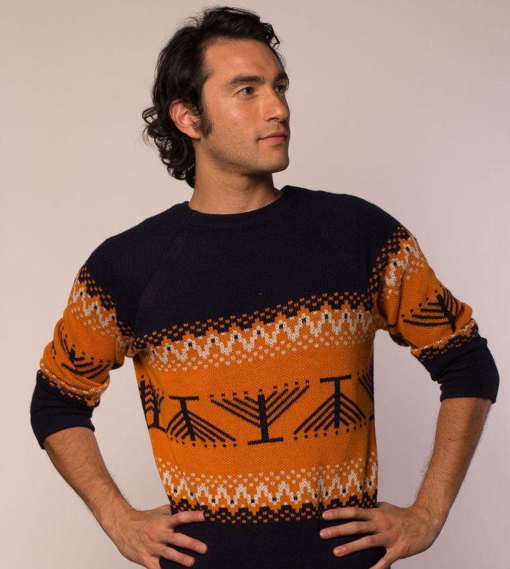 Candleschtick Men's Pullover Hanukkah Sweater in Navy、mySite、topwebapps