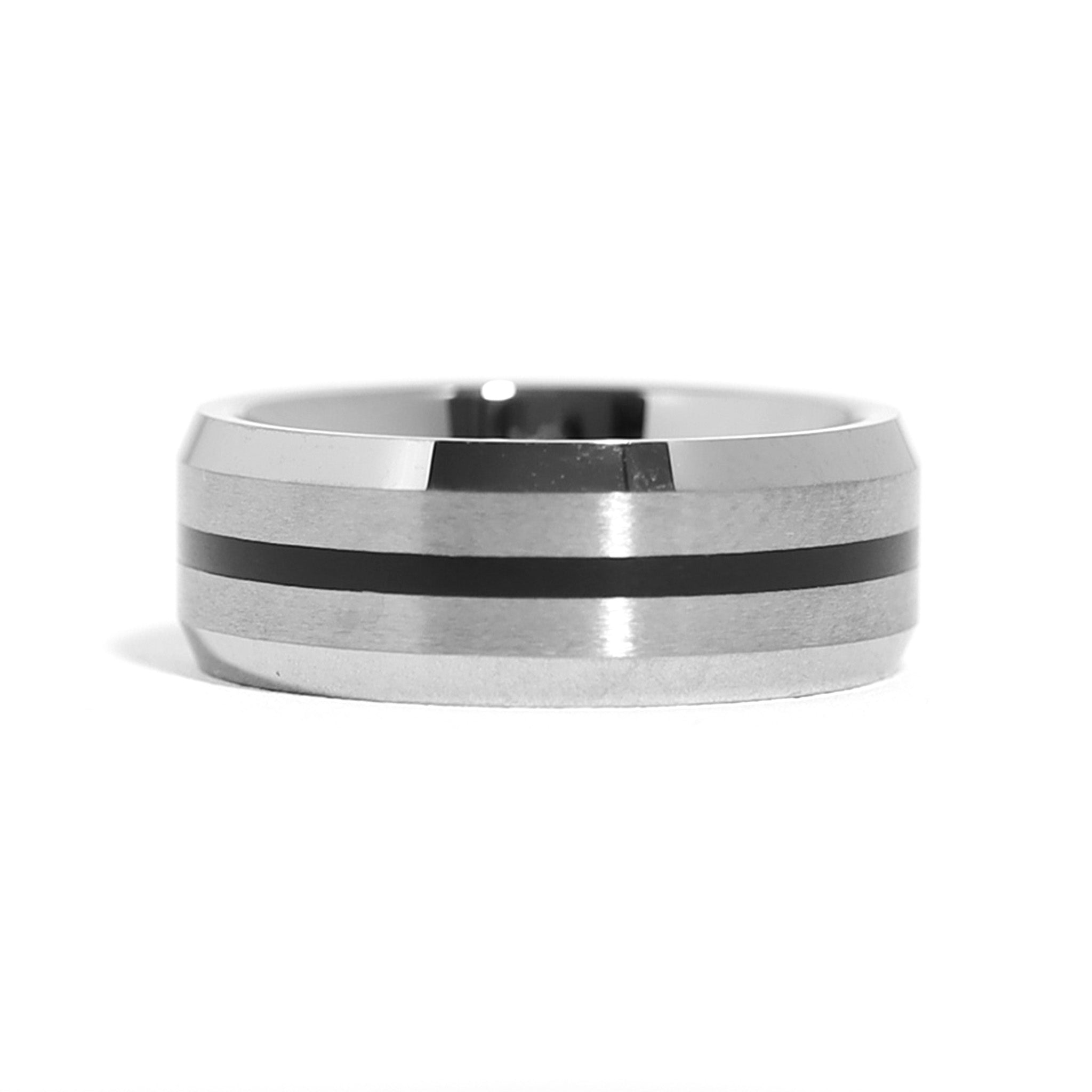 Tungsten Black Center Comfort Fit Ring / TGR1003、mySite、dreamappss