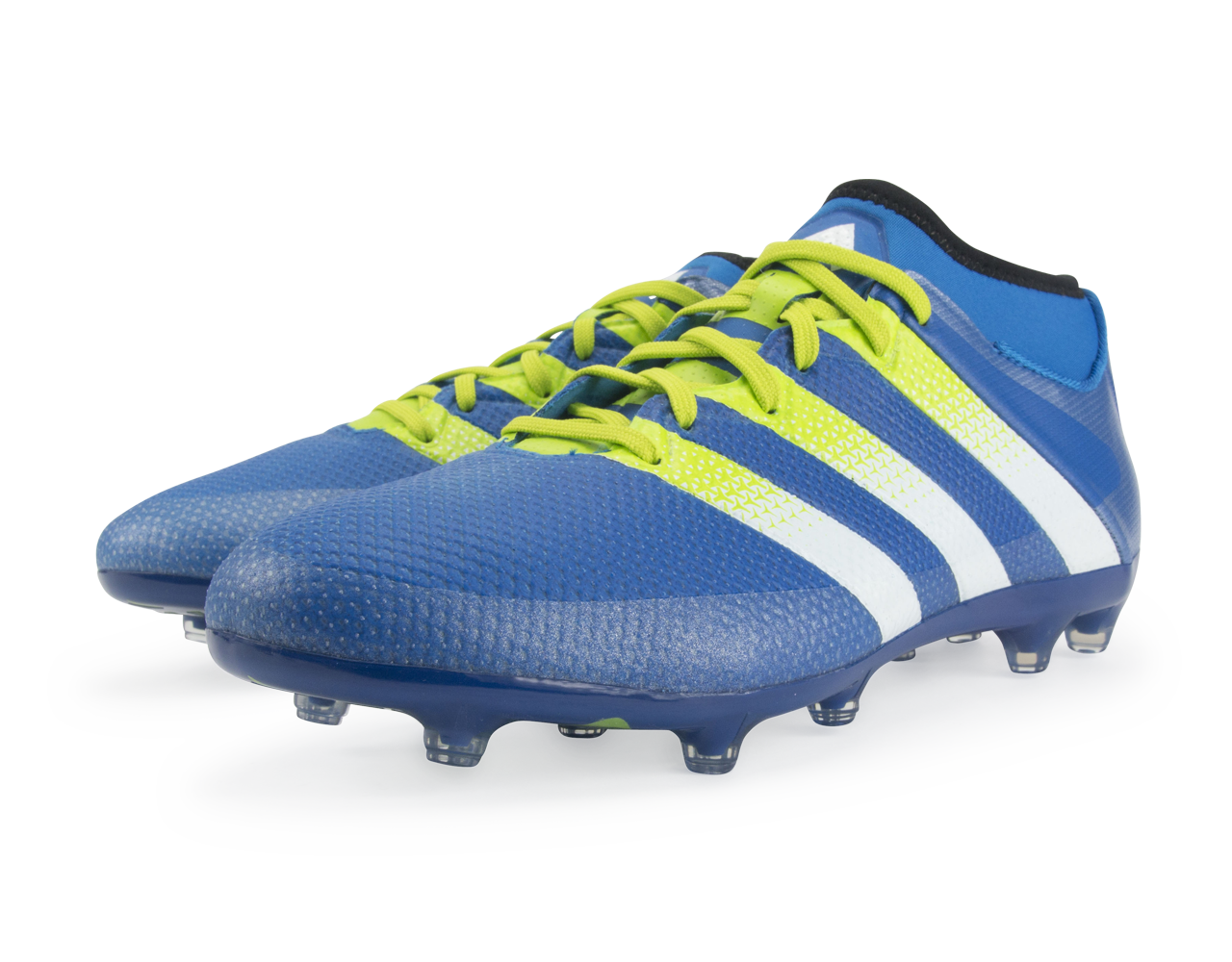adidas Men's ACE 16.2 Primemesh FG/AG Blue/White/Solar Slime、mySite、noshort
