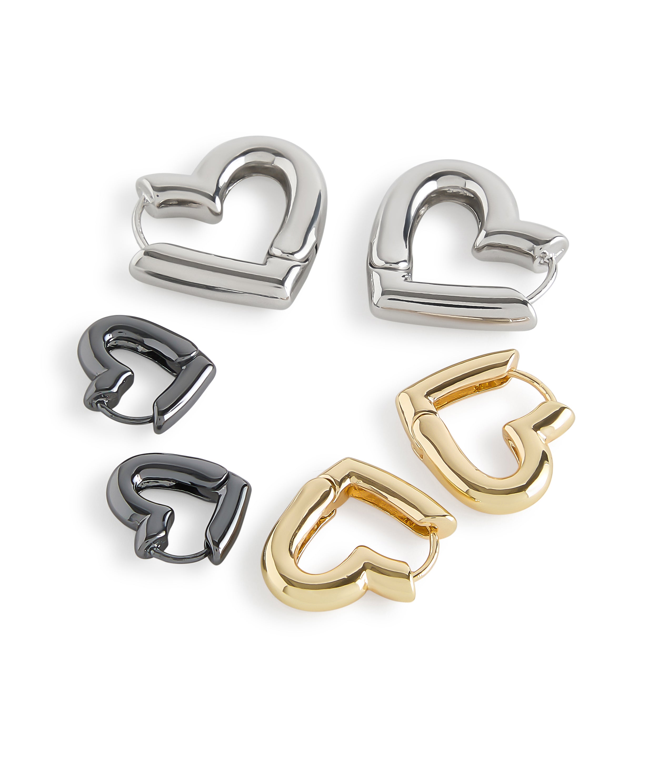 3PC HEART EARRINGS BLUSH GOLD、mySite、dreamappss