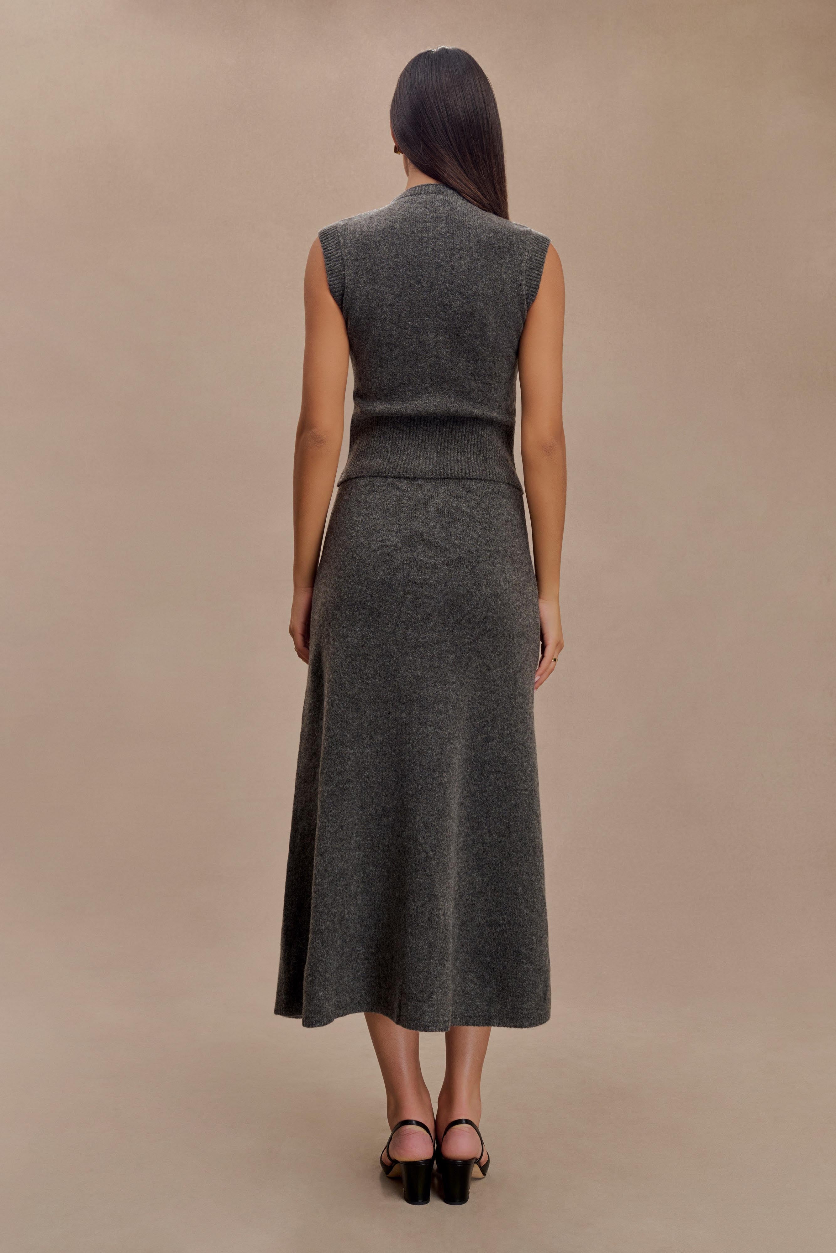 Vivica Knit Maxi Skirt - Charcoal Marle、mySite、solidvoid