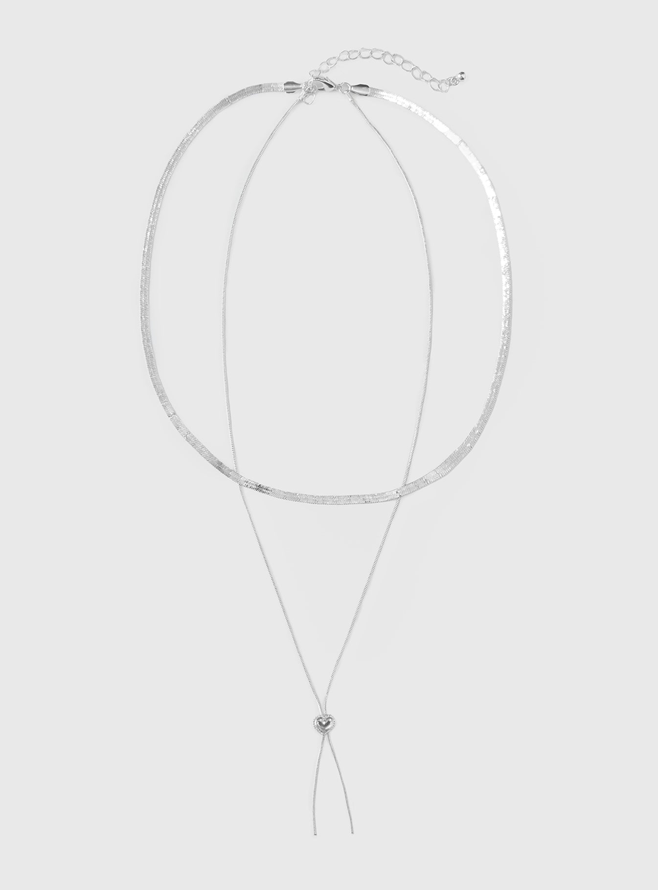 Let Me Love Layered Necklace Silver、mySite、solidvoid