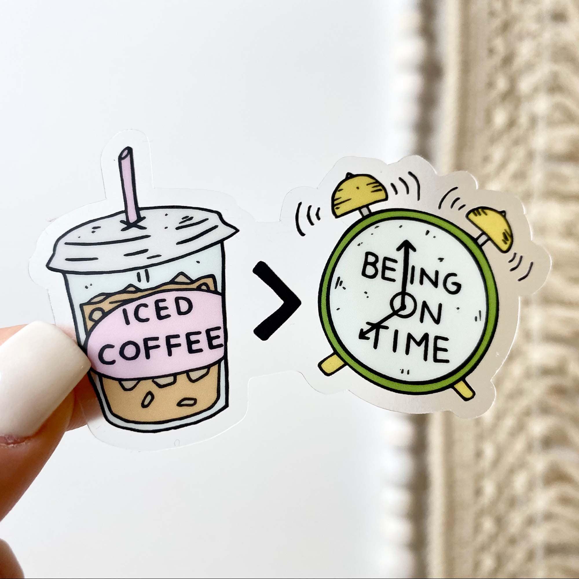  Iced Coffee > Being On Time Clear Sticker、mySite、elrpsem3k