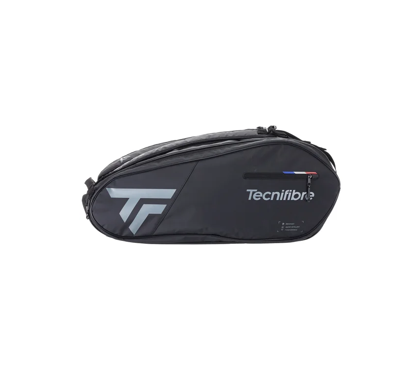 Tecnifibre Team Dry 12 Racquet Bag (Black/Silver)