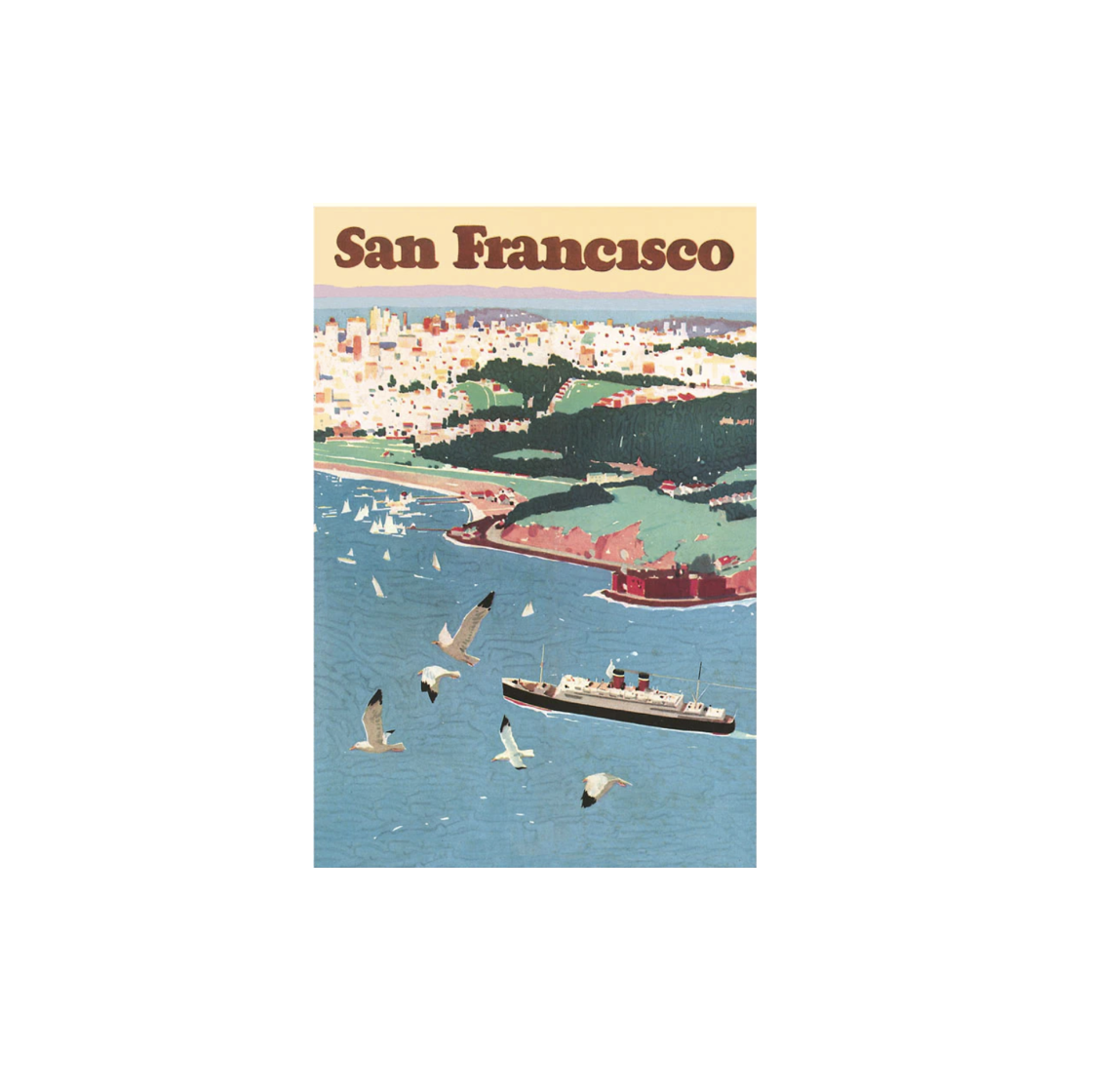 Found Image - SF-588 San Francisco Travel Poster - Vintage Image, Postcard、mySite、garagedoors4me