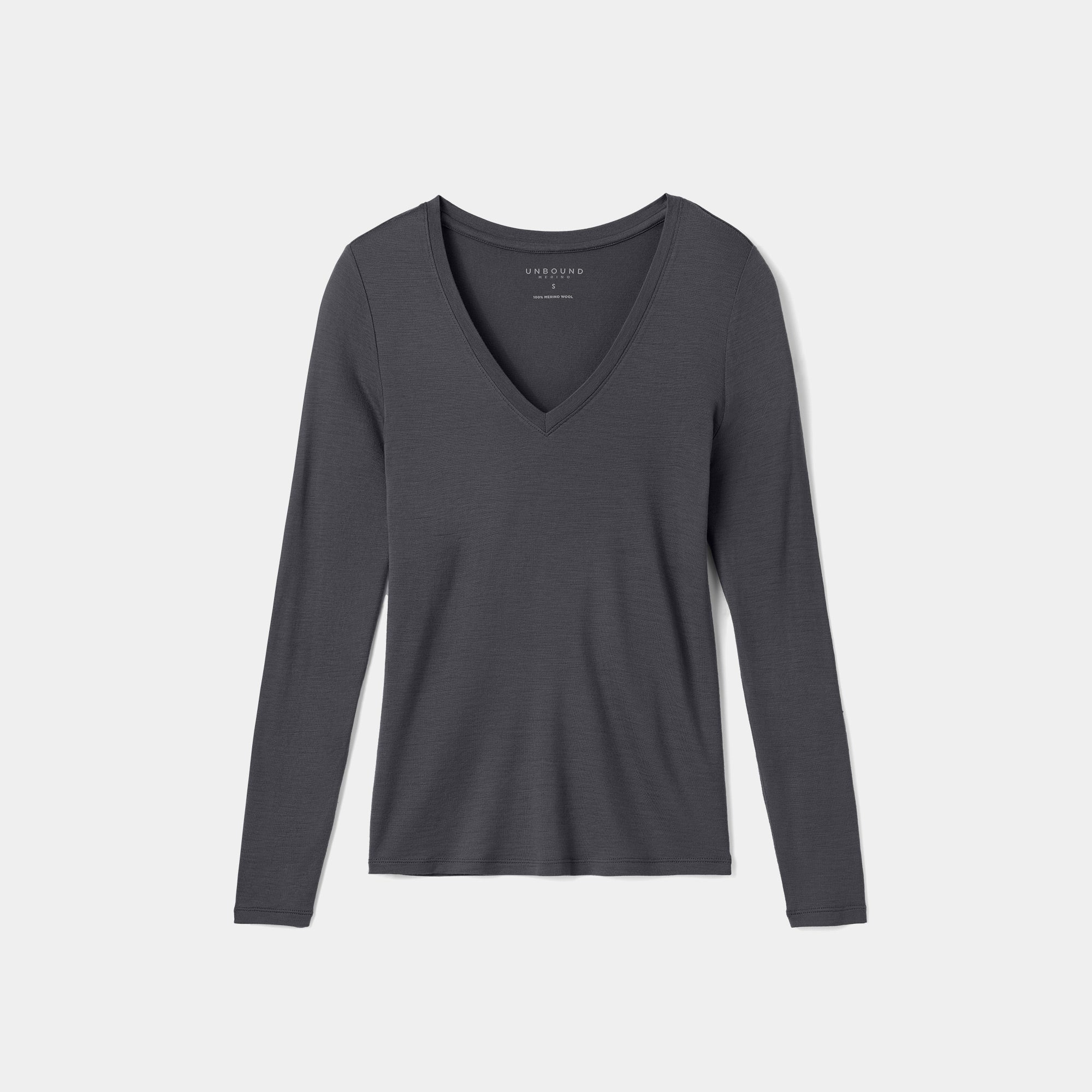 Women's Slim Merino Long Sleeve V-Neck、mySite、noshort