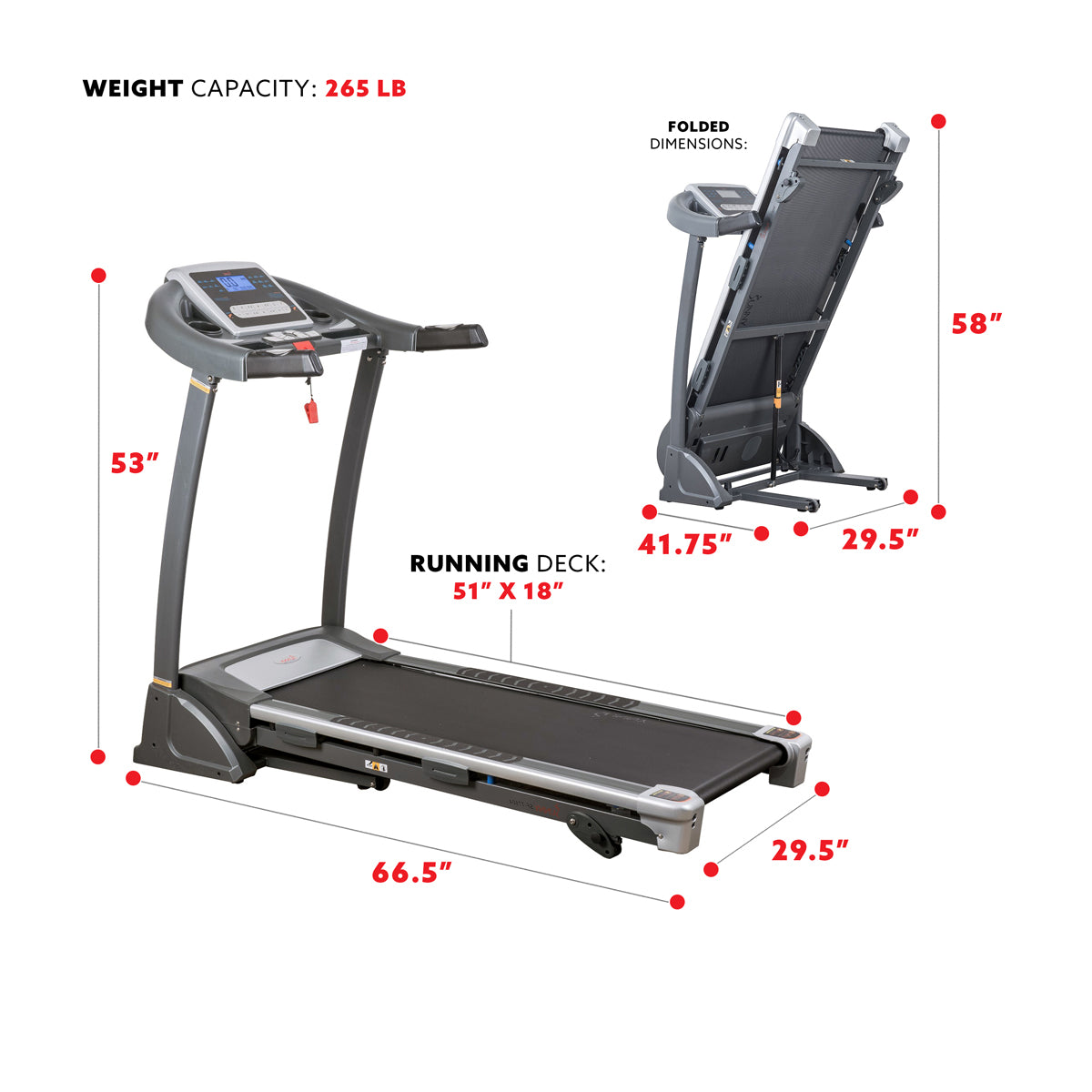  2.5HP Motorized Treadmill w/ 15 User Programs、mySite、ghnorth