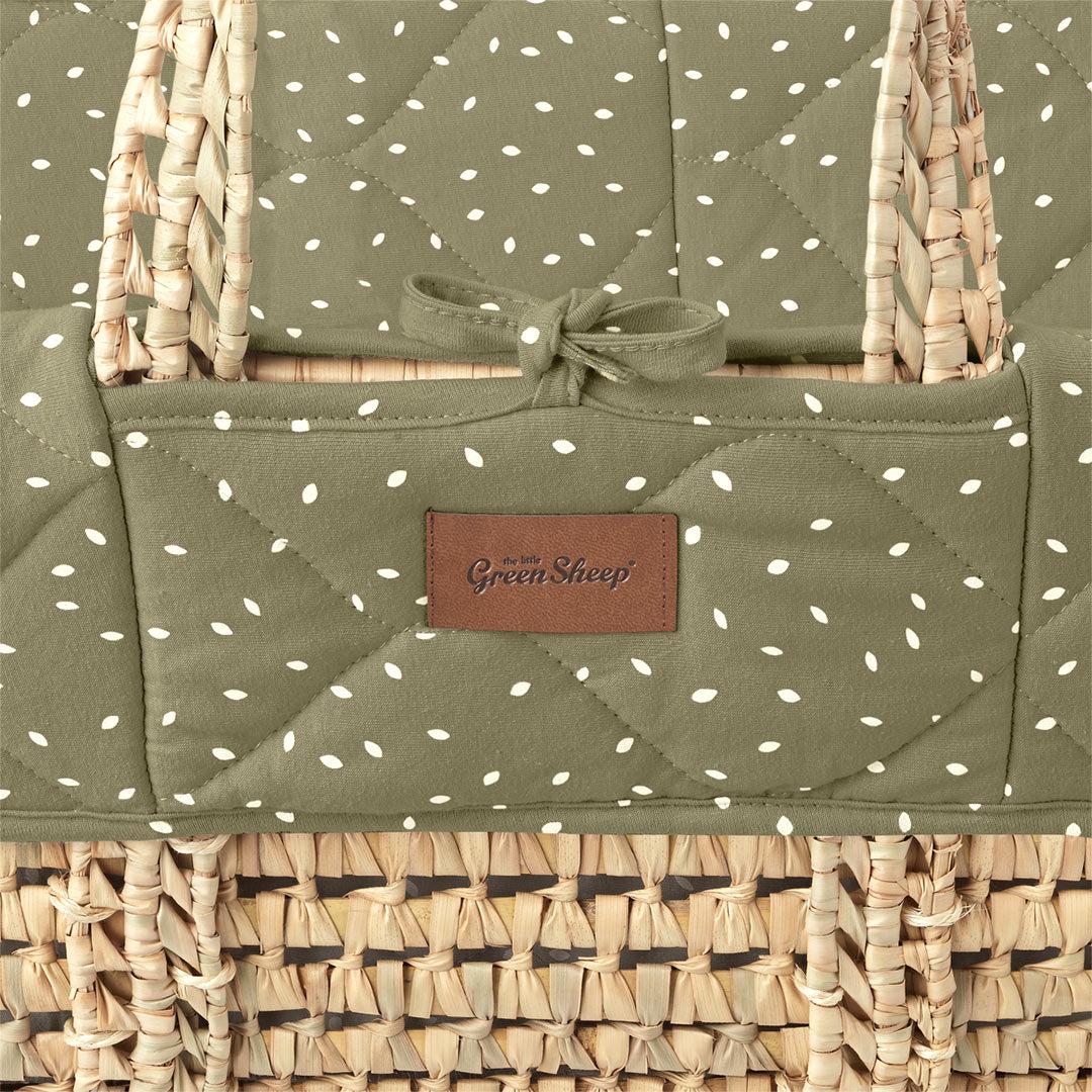  The Little Green Sheep Natural Quilted Moses Basket + Mattress - Juniper Rice Print、mySite、merchandisen