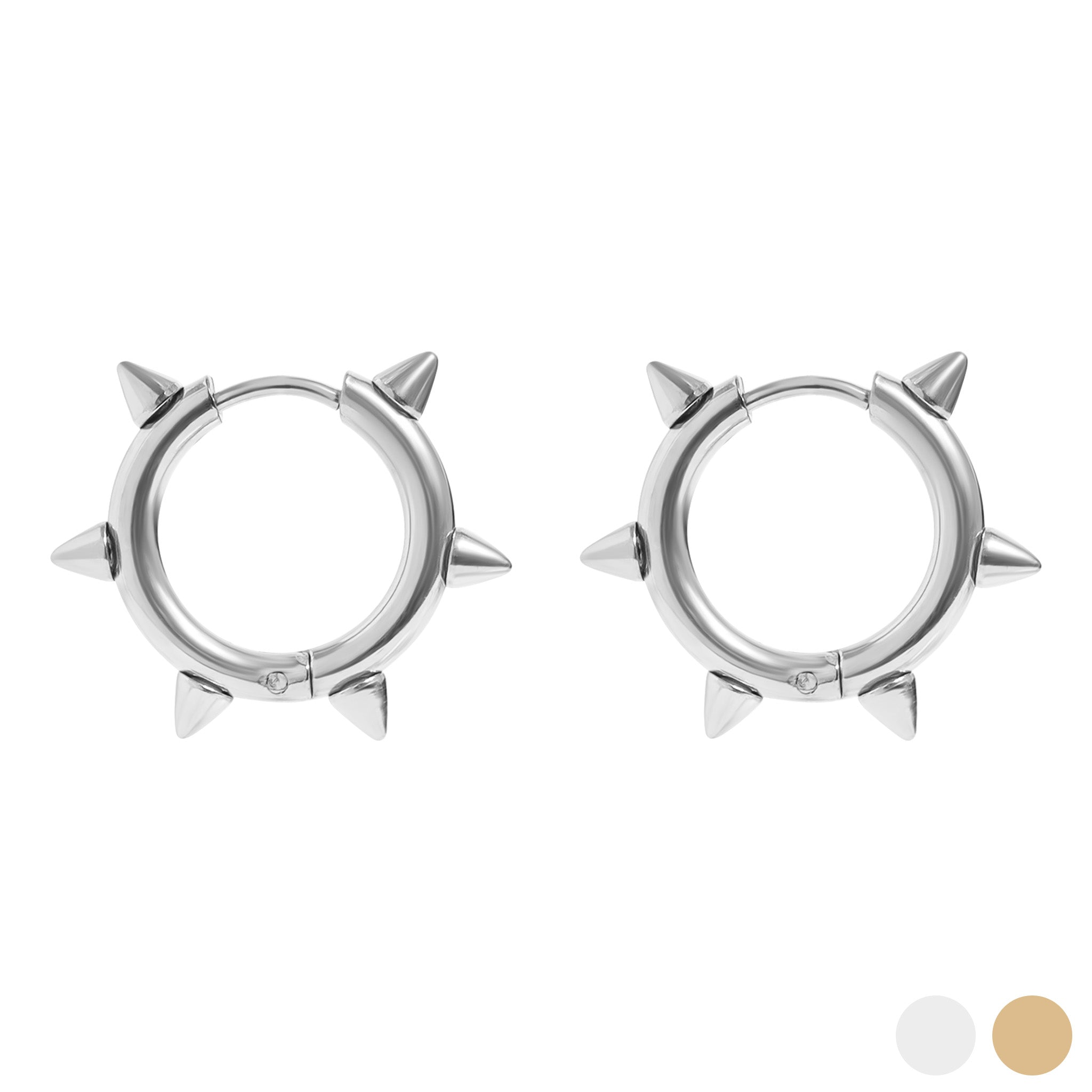 18K Gold PVD Stainless Steel Spike Hoop Earrings / ERJ0034、mySite、dreamappss