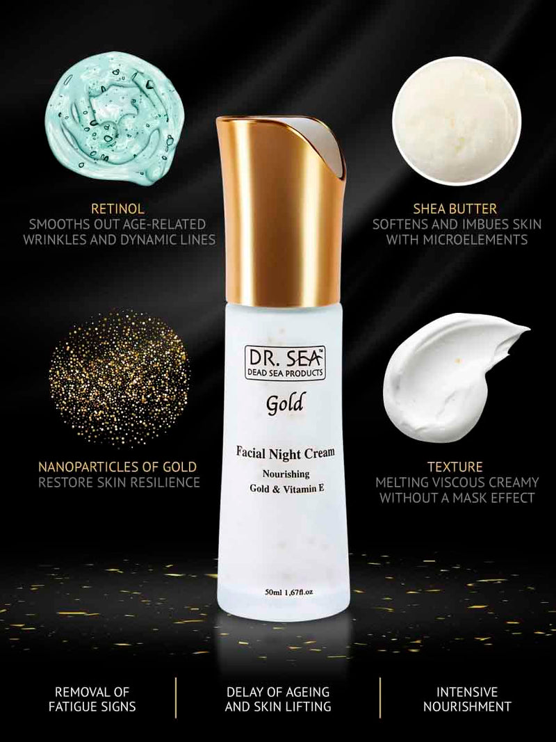  DR. SEA - Nourishing Facial Night Cream with Gold and Vitamin E、mySite、elrpsem3k