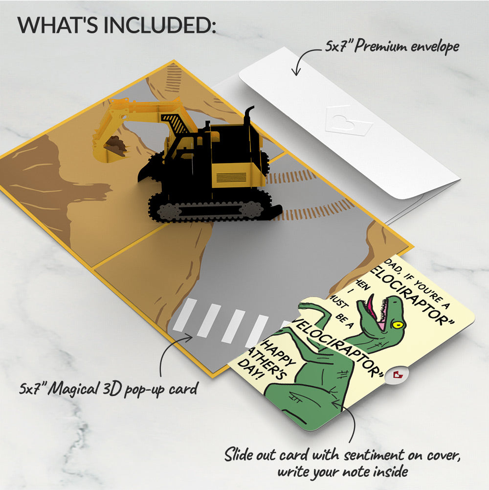 Excavator Father's Day Pop-Up Card and Velociraptor Sentiment Set、mySite、solidvoid
