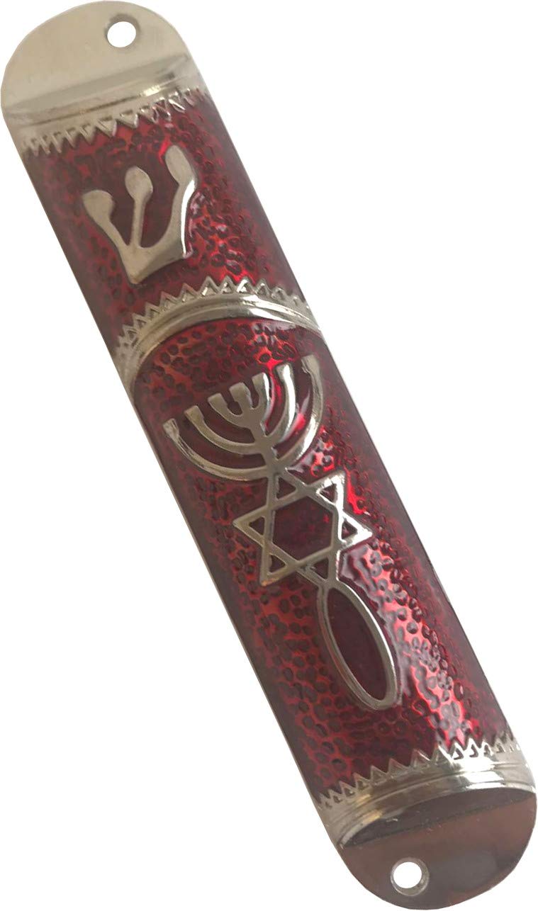 Holy Land Market Messianic Seal Mezuzah case - 4.1 Inch with Scroll Included、mySite、topwebapps
