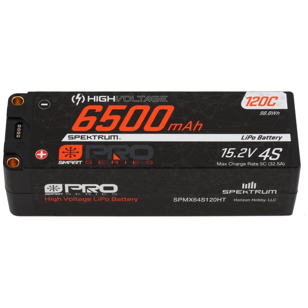  SPMX64S120HT, Spektrum RC 4S Smart Pro Race Hardcase HV-LiPo 120C Battery (15.2V/6500mAh) w/5mm Bullets、mySite、merchandisen