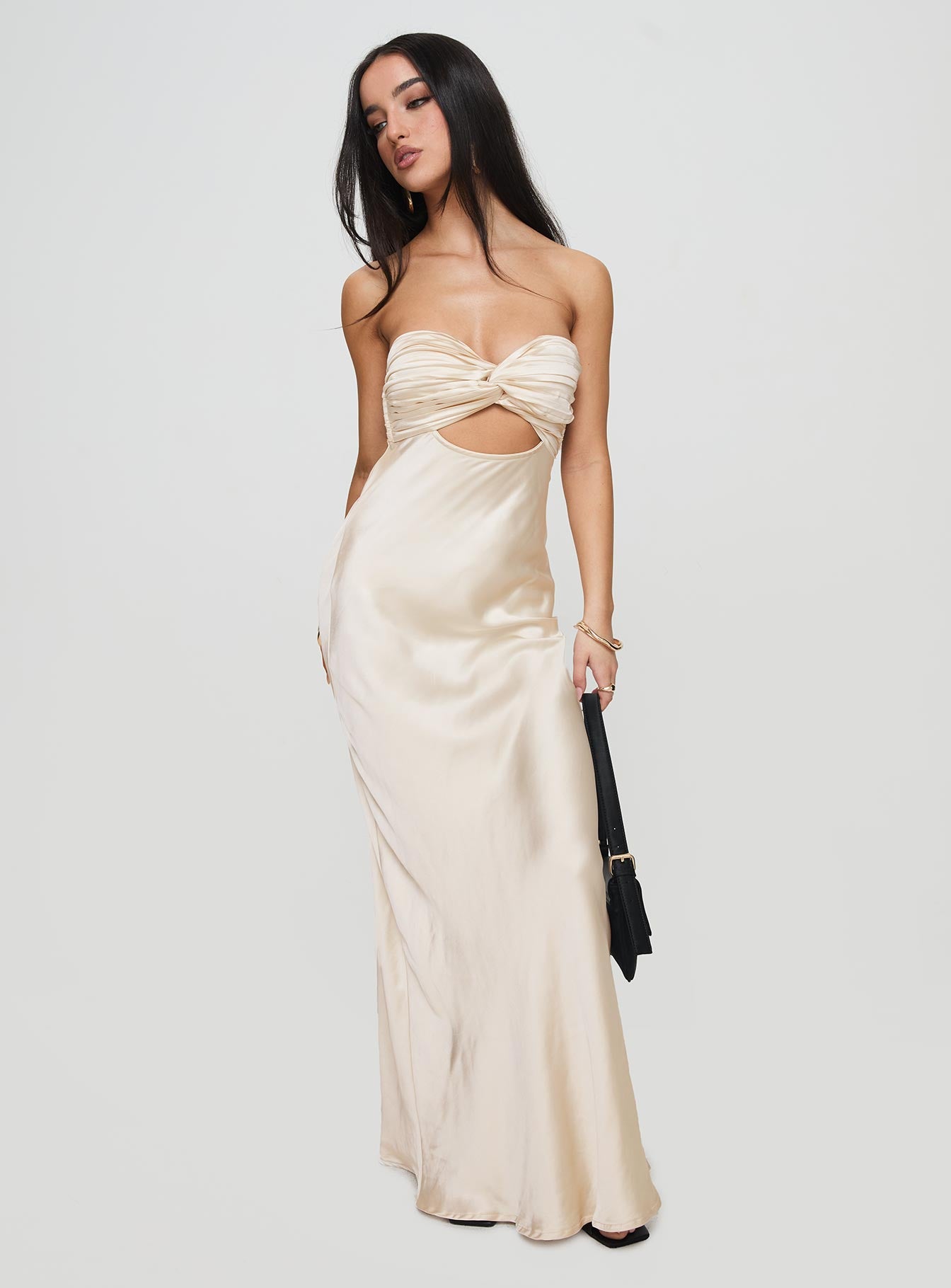 Faviola Strapless Maxi Dress Champagne、mySite、solidvoid