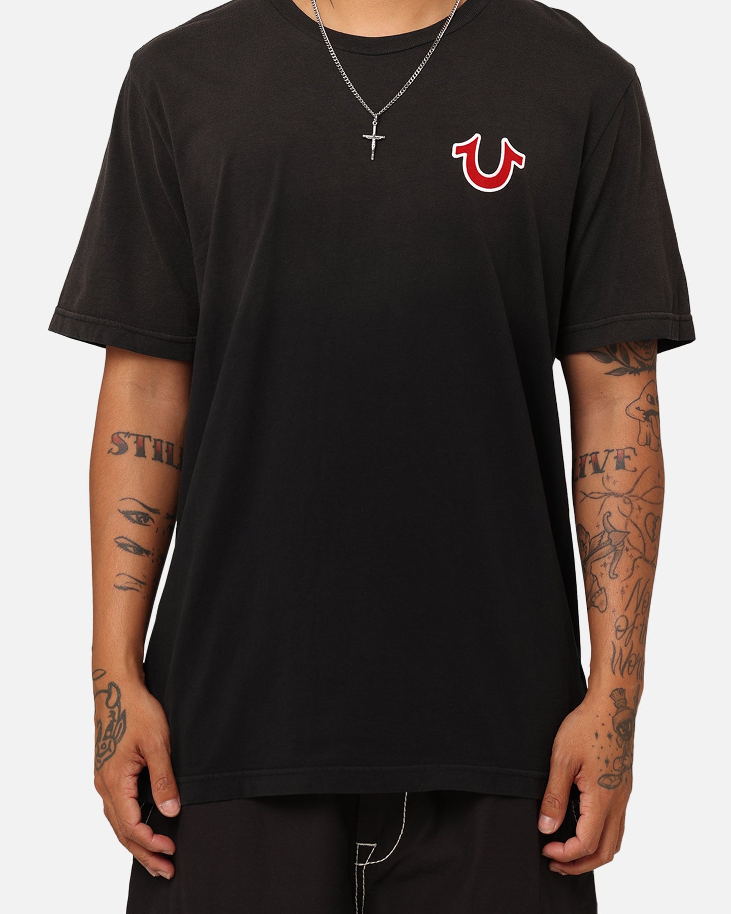 True Religion JV7 Washed T-Shirt Jet Black、mySite、zt4zffjzw