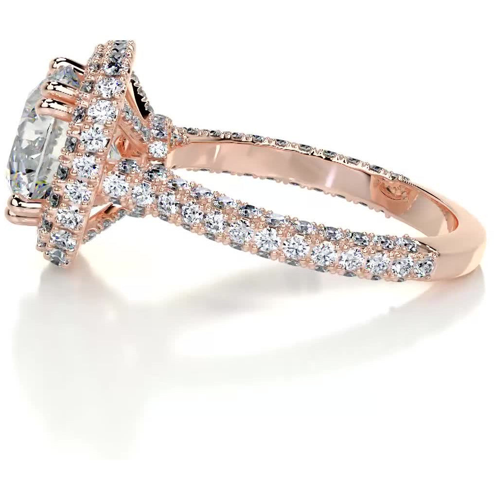 Ava Moissanite & Diamond Ring -14K Rose Gold、mySite、hinf8tx79