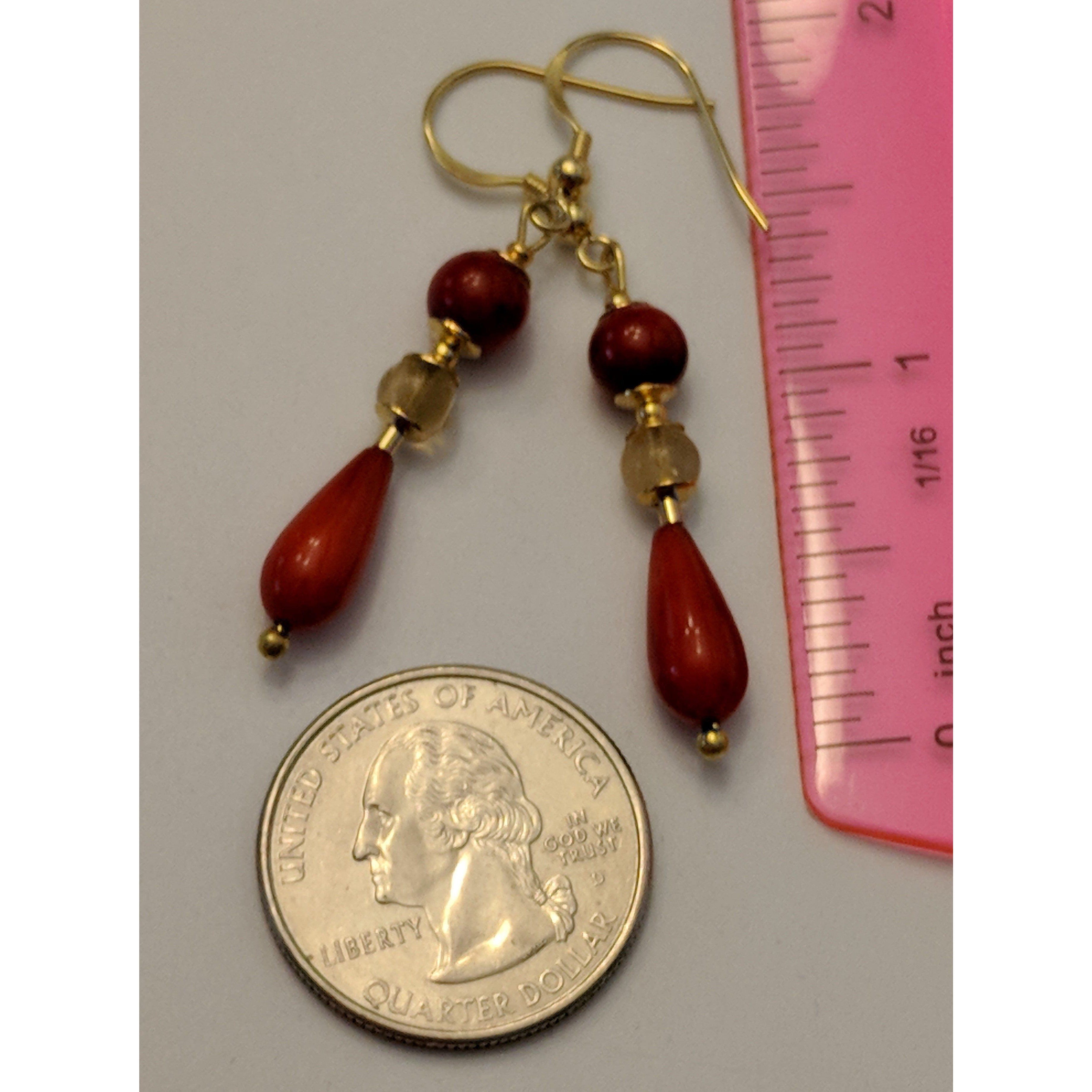 REGENZ Gemstone Earrings-Jade, Turquoise, Coral, Citrine, Pearls, Lapis HANDMADE with Love!、mySite、g9winljtr